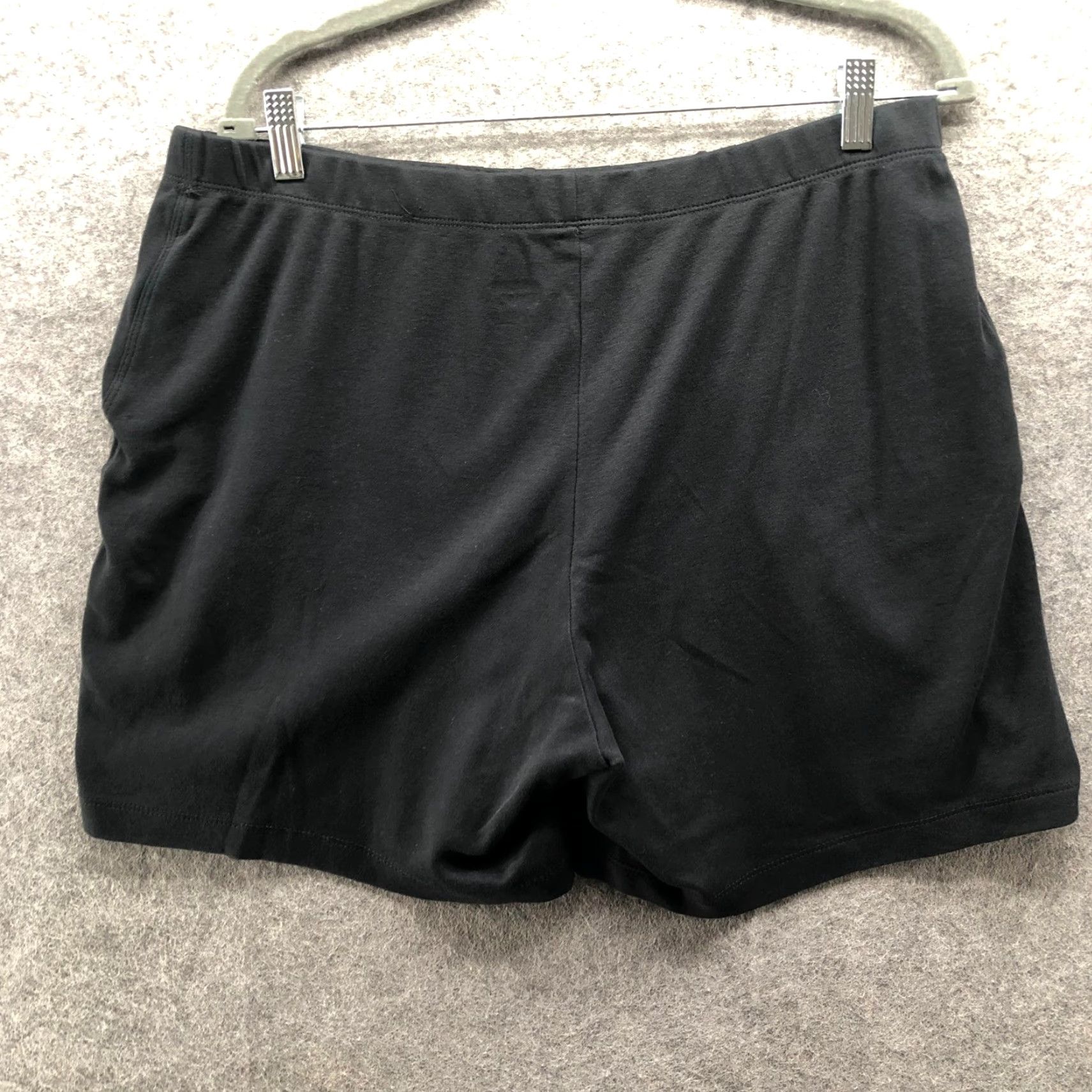 Lands' End Lands' End Sport Knit Short Womens LP Black Pull On Lounge Cotton Lightweight Pants? Size 36" / US 14 / IT 50 - 2 Thumbnail