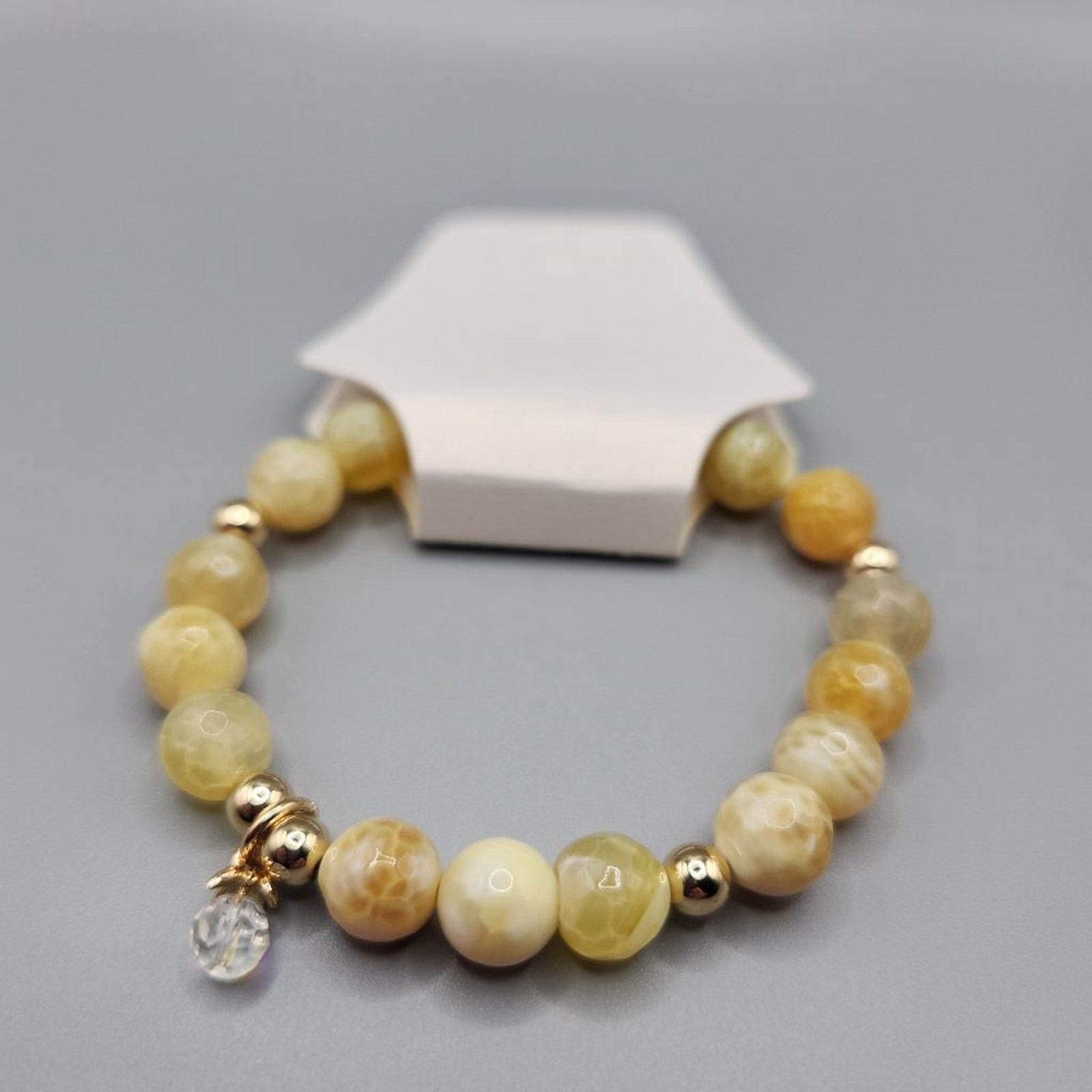 Other Drapers & Damon Yellow Marbled Beaded Stretch Bracelet Size ONE SIZE - 7 Thumbnail