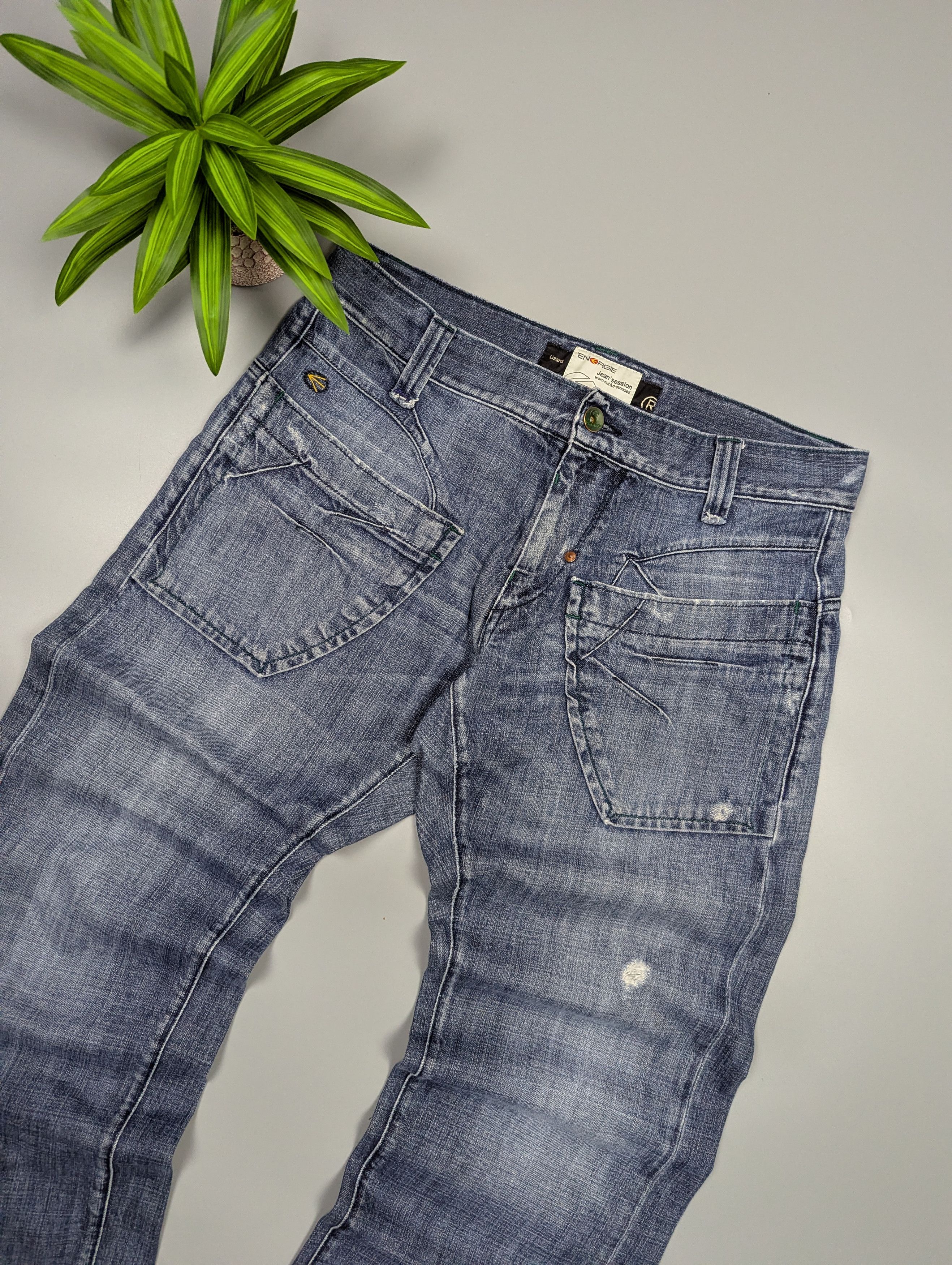 Energie nergie by Miss Sixty Y2K Faded Jeans Pockets Distressed Size US 36 / EU 52 - 5 Thumbnail