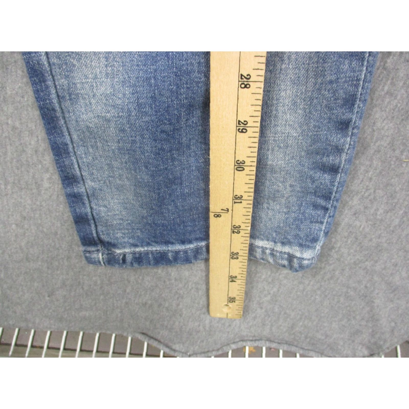 Denime Si Tu Veux Karl Jean Jeans Mens 38 Blue Indigo Wash Distressed Comfort Stretch Skinny Denim Pants Size US 38 / EU 54 - 7 Thumbnail