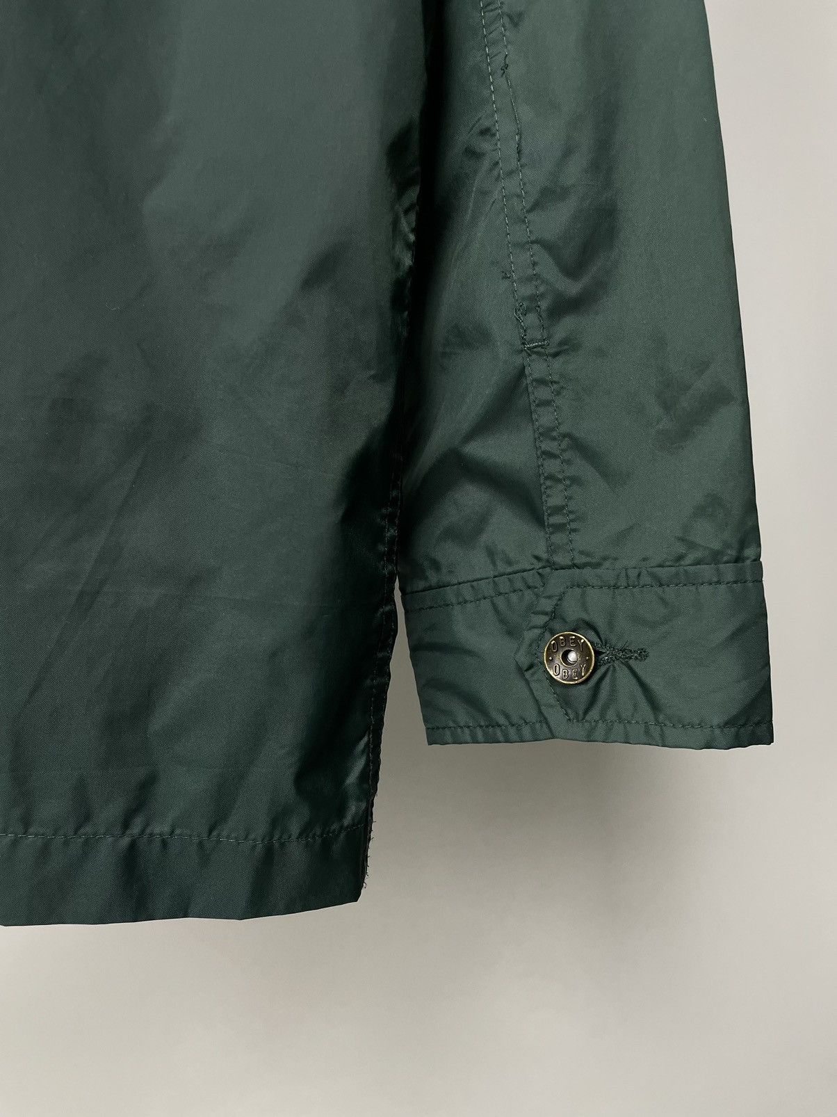 Obey Vintage Obey 🌚 Green Nylon Coach Jacket with Corduroy Collar Size US M / EU 48-50 / 2 - 11 Thumbnail