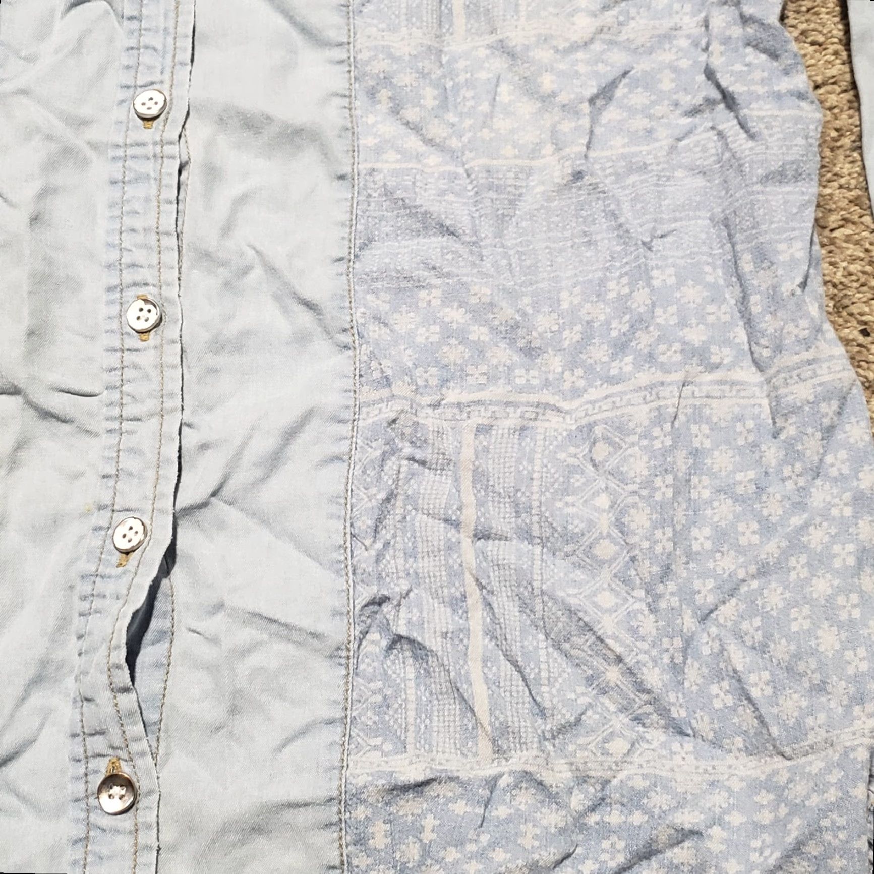 Alife Life in Progress Shirt Women's Medium Blue Button-Up Casual Long Sleeve Size M / US 6-8 / IT 42-44 - 2 Thumbnail