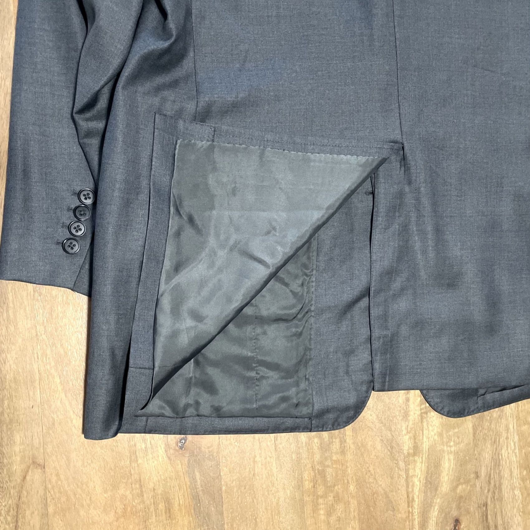Ermenegildo Zegna VINTAGE Ermenegildo Zegna Sport Coat Jacket Mens 44R Blazer Gray Wool Silk Cashmere Notch 2-Button Single-Breasted Leather? Size 44R - 6 Thumbnail