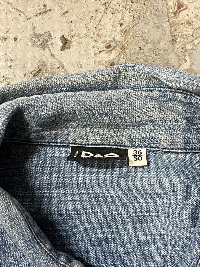 Dolce & Gabbana 2000s Dolce & Gabbana Lines Blue Denim Shirt Size US M / EU 48-50 / 2 - 9 Thumbnail