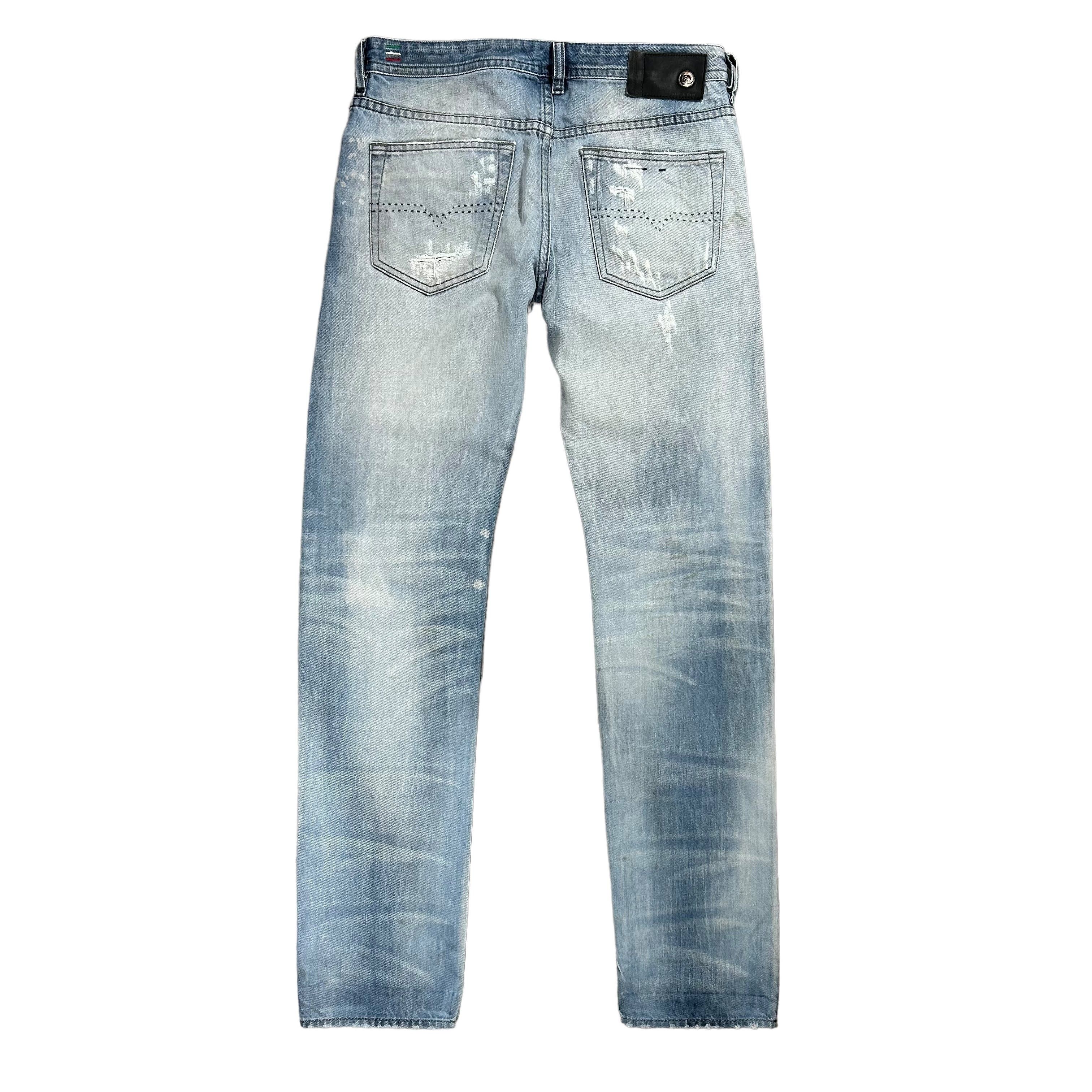 Diesel Diesel Buster Regular Tapered Blue Distressed Denim W30L32 Size US 30 / EU 46 - 2 Thumbnail
