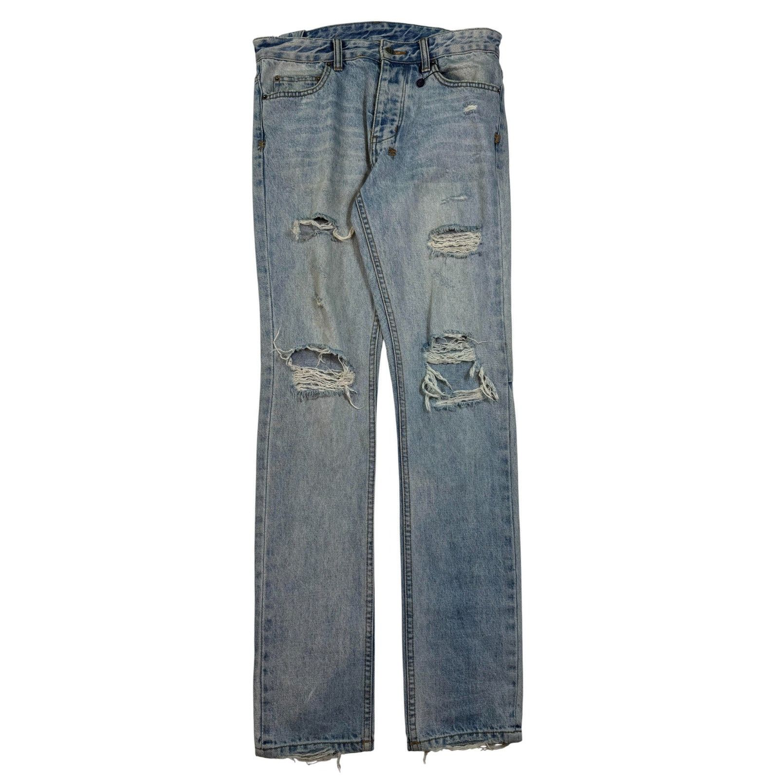 Ksubi Ksubi Light Wash Ripped Box Logo Jeans Size US 30 / EU 46 - 1 Thumbnail