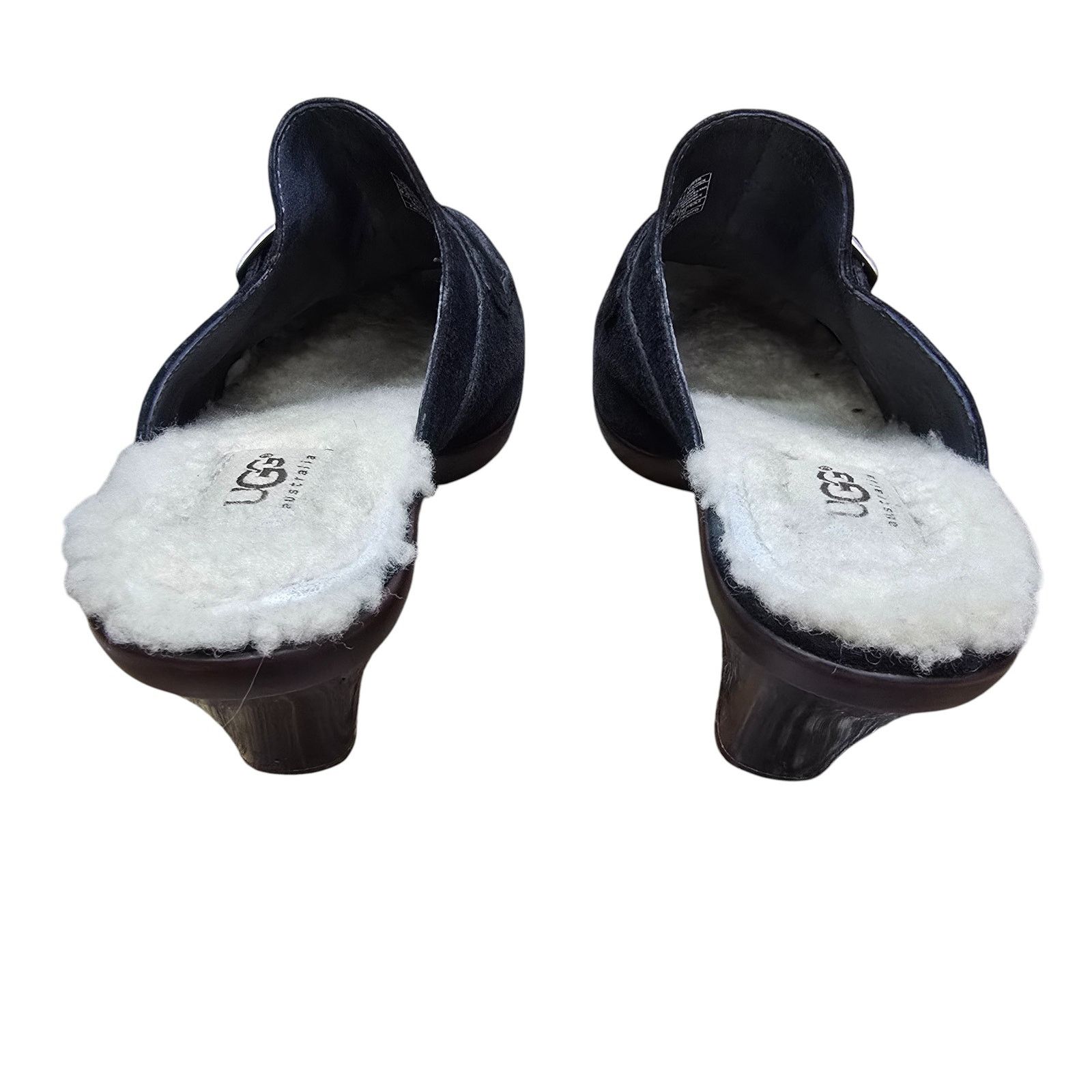 Ugg UGG Suede Leather Sheepskin Shearling Isabella Clogs Heels Size US 9.5 / IT 39.5 - 10 Thumbnail