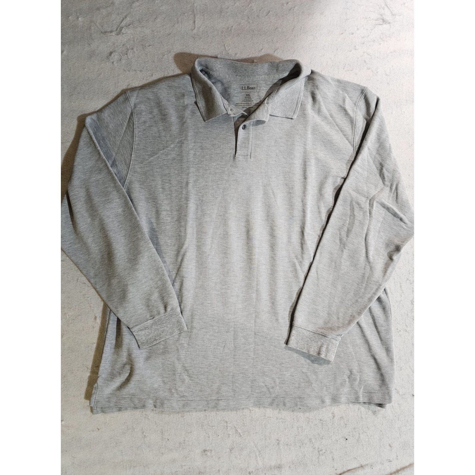 Vintage L.L. Bean Polo Shirt Heather Gray Long Sleeve Classic Fit Men 2XL Regular Cotton Logo Outdoor Hunting Fishing Hiking Activewear Casual Formal Size US XXL / EU 58 / 5 - 2 Thumbnail