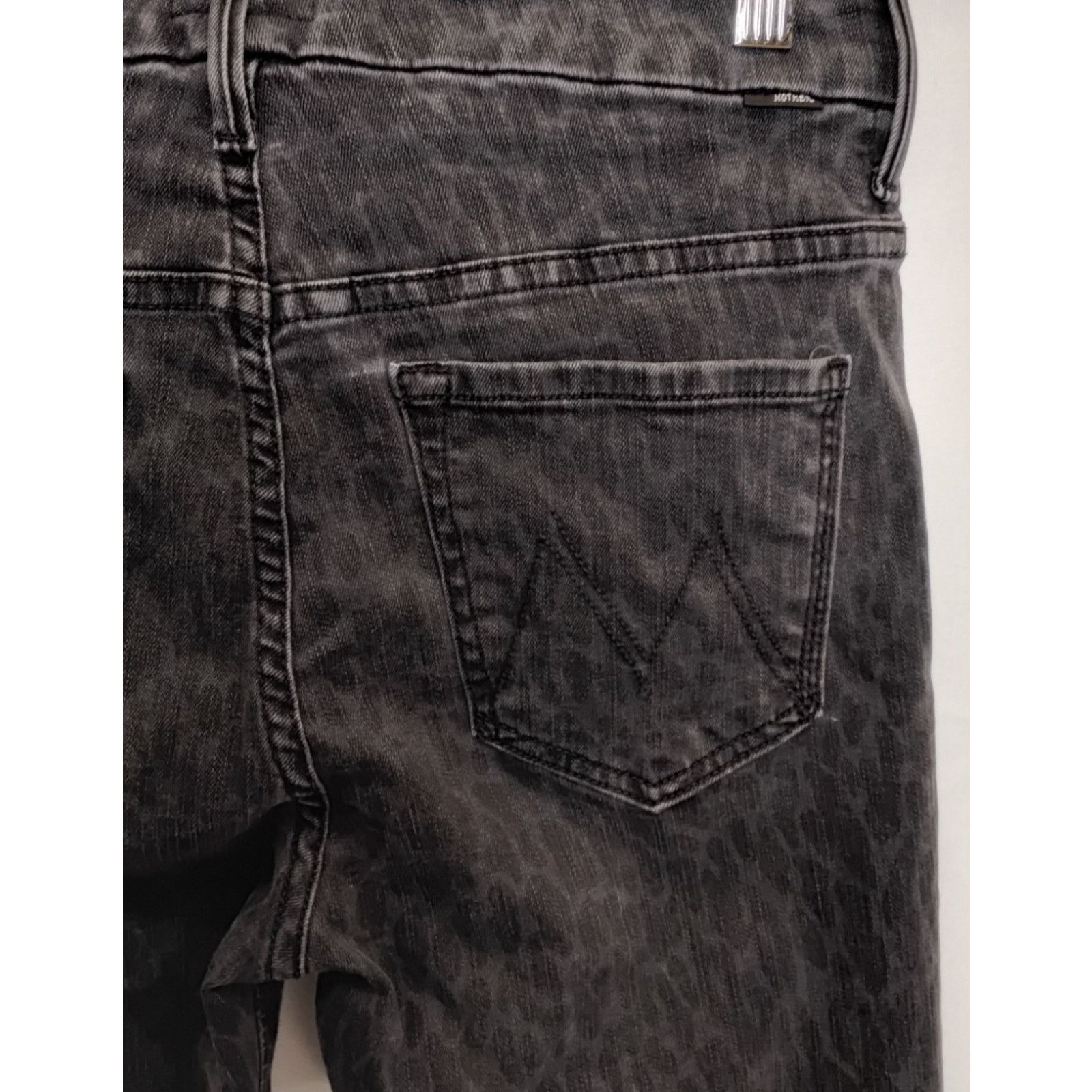 MOTHER Mother High Waist Looker Jean Women's 28 Gray Leopard Print Size 28" / US 6 / IT 42 - 5 Thumbnail