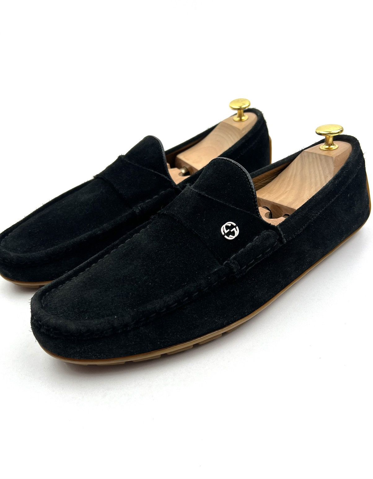 Gucci GUCCI Suede Driving Moccasins GG Logo Size US 12 / EU 45 - 1 Thumbnail