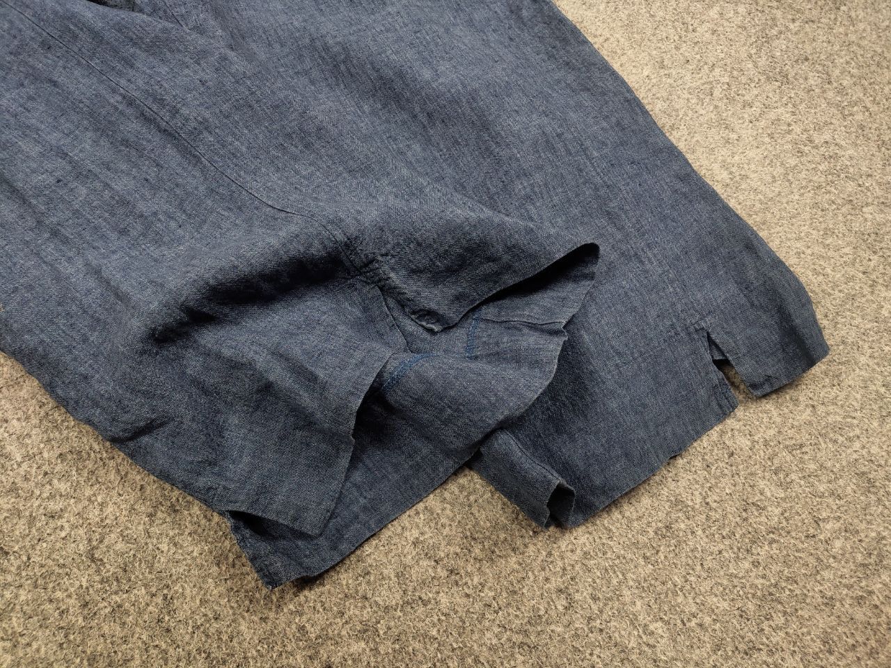 Other Manon Design Blue Light Linen Wide leg Trouser Pocket Pants Size 38" / US 16 / IT 52 - 4 Thumbnail