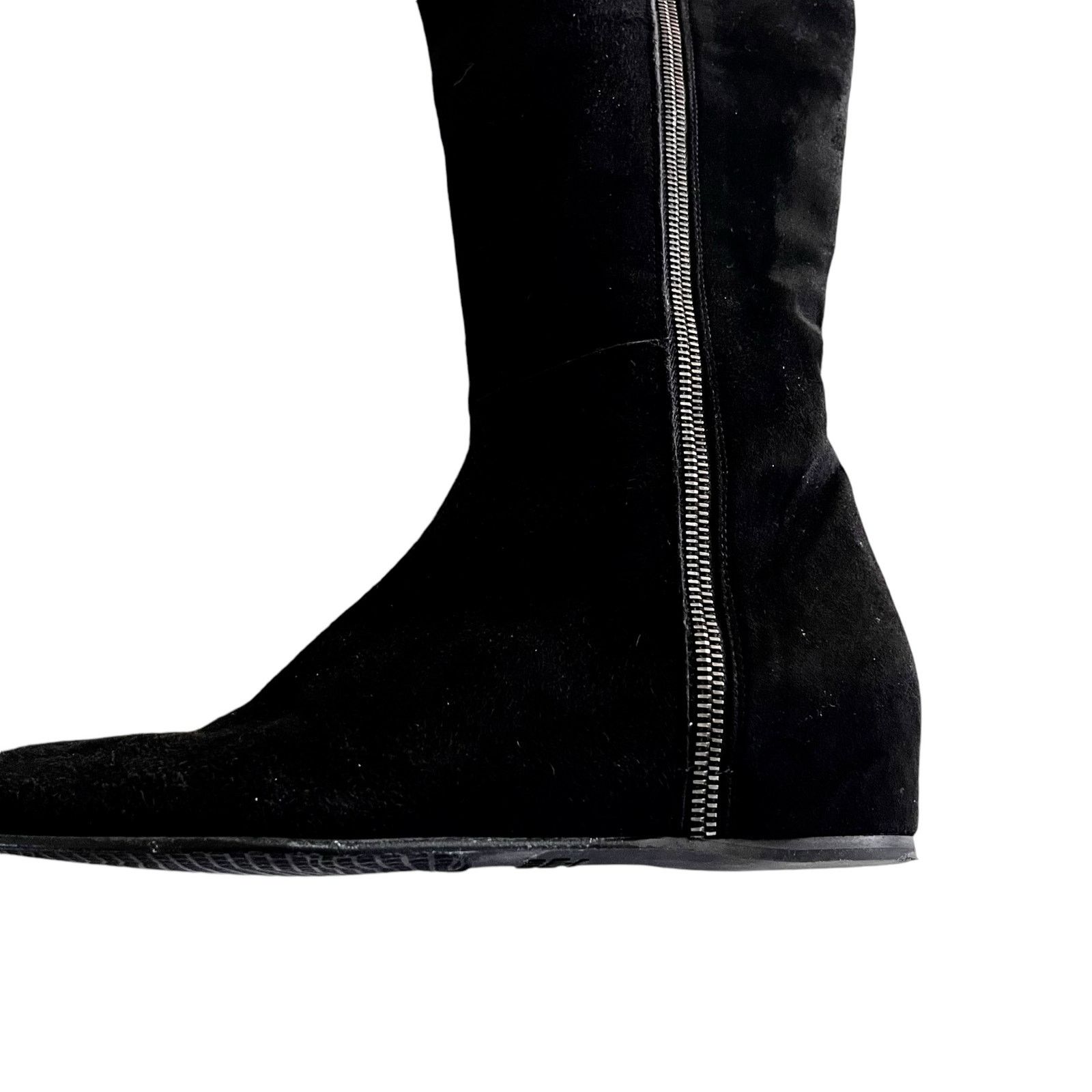 Stuart Weitzman Stuart Weitzman Black Suede Hidden Wedge Knee Tall Boots Size US 5.5 / IT 35.5 - 2 Thumbnail