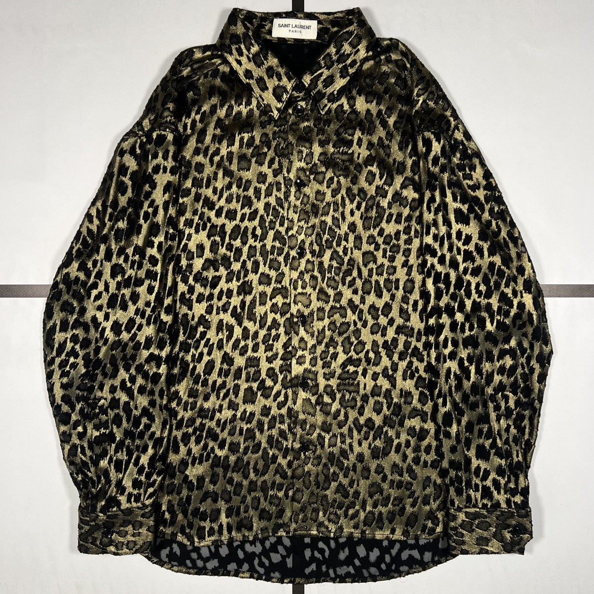 Saint Laurent Paris |[ FW19 Runway Saint Laurent Burnout Leopard Silk Shirt ]| Size US L / EU 52-54 / 3 - 2 Thumbnail