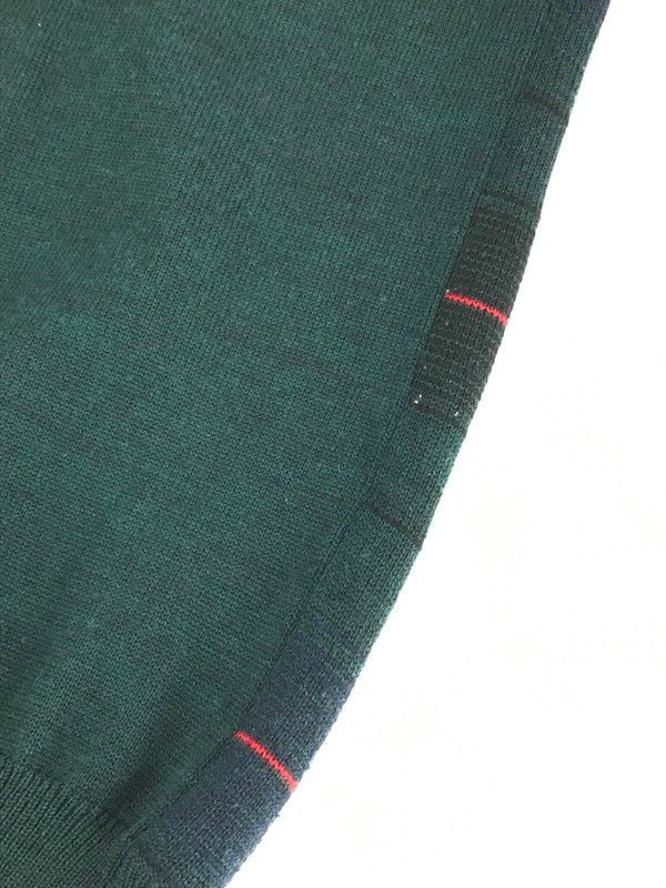 Comme des Garcons Homme Sweater V Neck Check Switch Wool Green Size US M / EU 48-50 / 2 - 9 Thumbnail