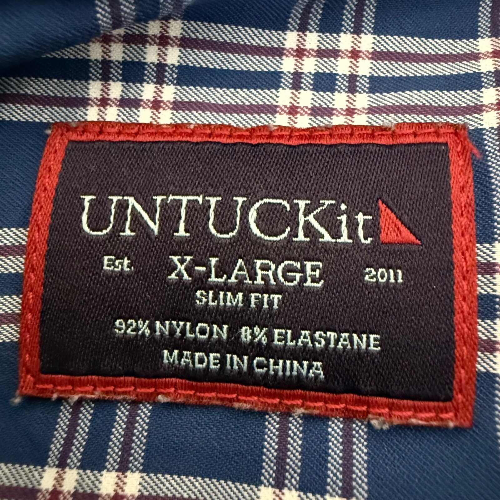 UNTUCKit UNTUCKit Shirt Mens XL Slim Fit Blue Plaid Long Sleeve Size US XL / EU 56 / 4 - 2 Thumbnail