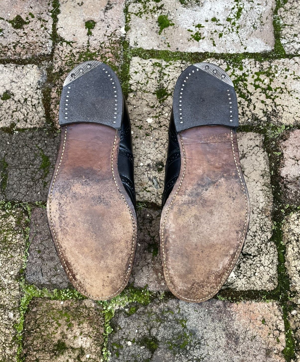 Other Vintage 70s 80s black Leather shoes brogues tabis UK 8.5 Size US 9.5 / EU 42-43 - 7 Thumbnail