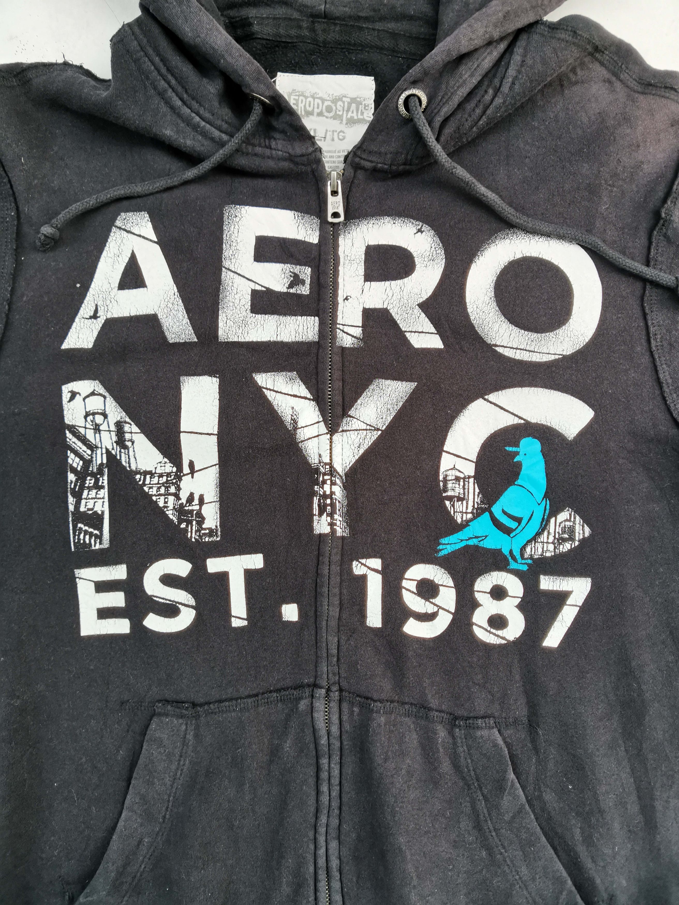 Designer × Japanese Brand Aero NYC Est. 1987 Big Logo Hoodie Zipper Sweatshirt Size US XL / EU 56 / 4 - 4 Thumbnail