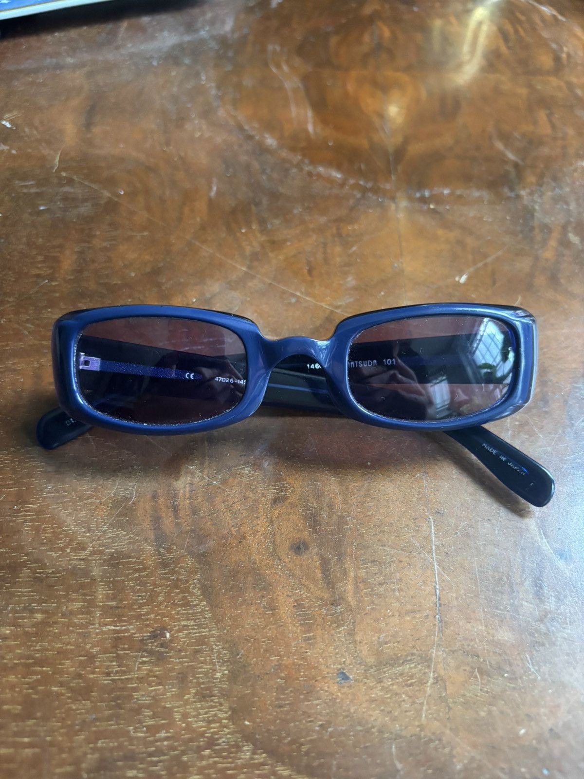 Matsuda 14603 Vintage Square Purple Lens Sunglasses (Blue) Size ONE SIZE - 1 Thumbnail