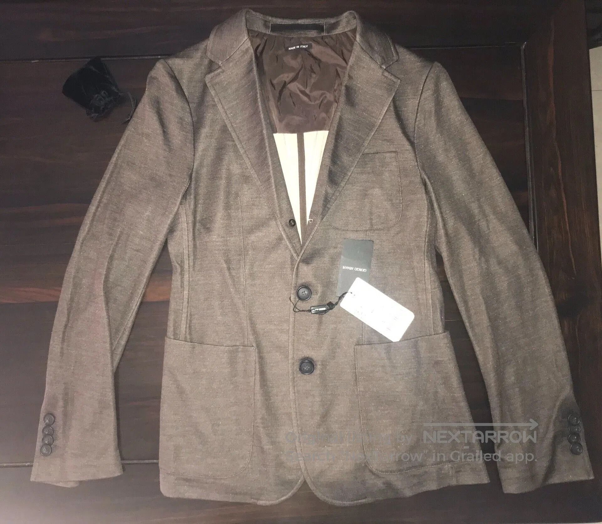 Giorgio Armani brown cashmere silk business casual jacket. Size US L / EU 52-54 / 3 - 2 Thumbnail