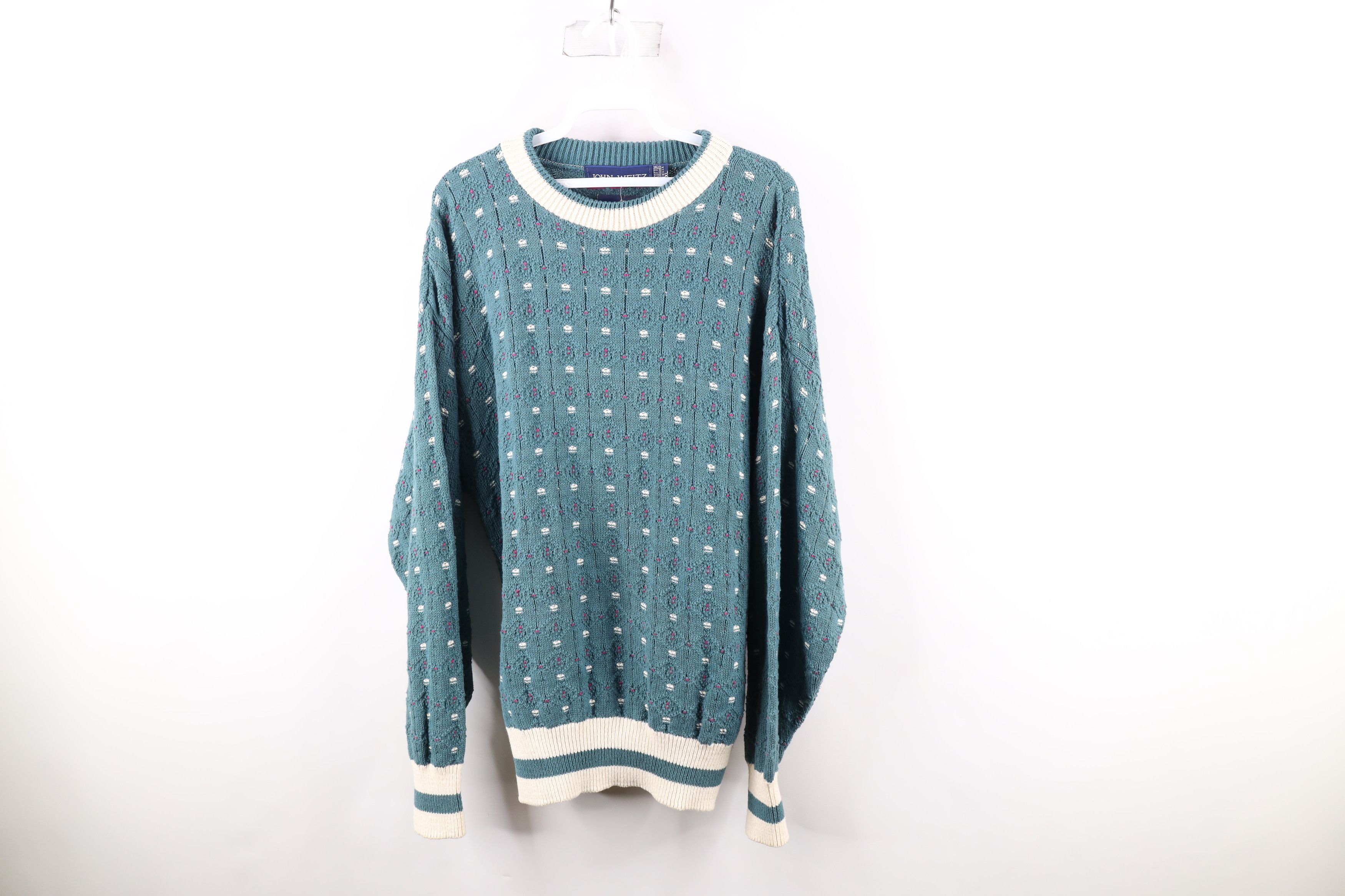 Deadstock Vintage 90s Streetwear Knit Dad Sweater USA