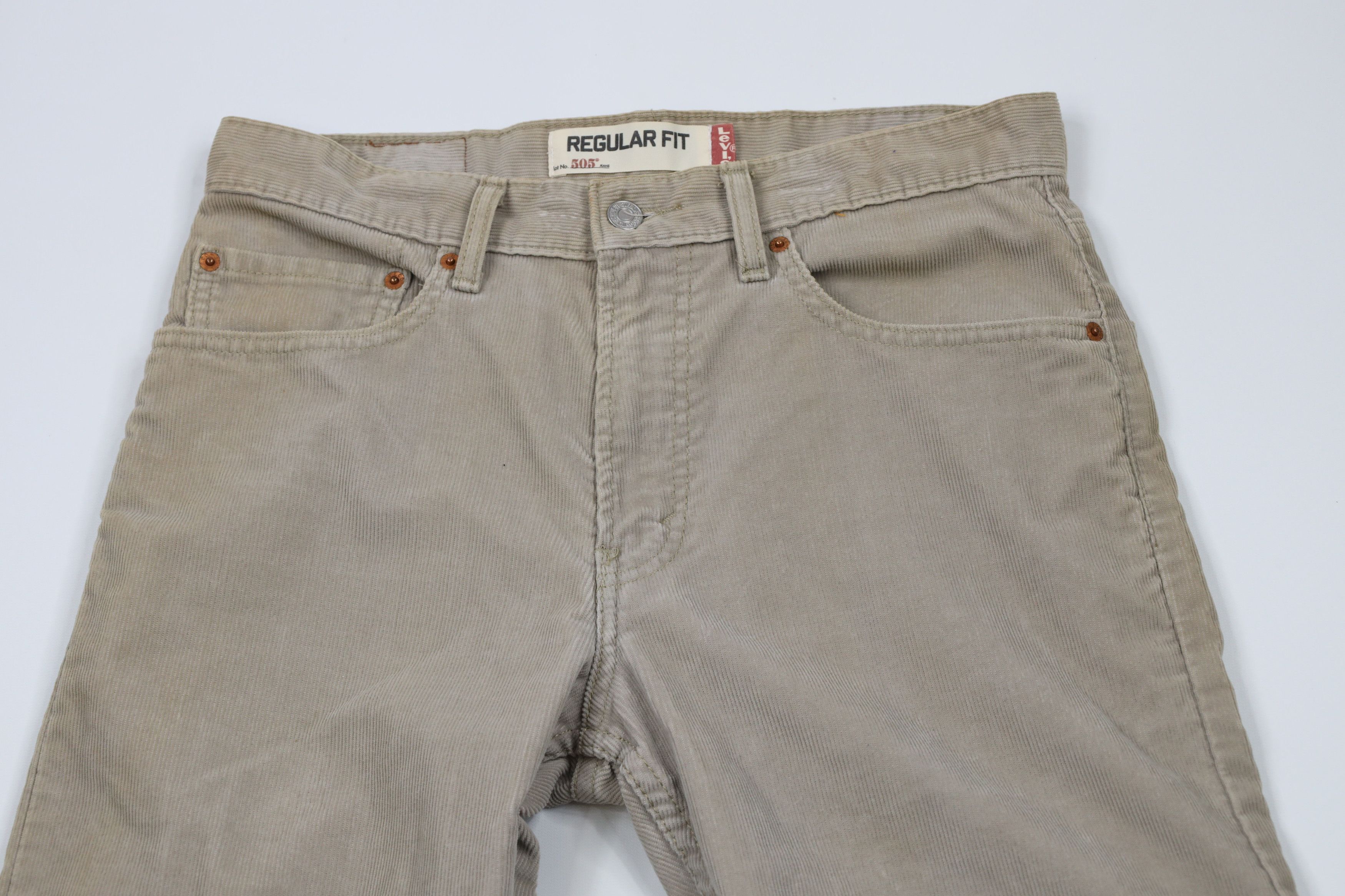 Levi's × Vintage Vintage Y2K Levis 505 Regular Fit Corduroy Chino Pants Gray Size US 31 - 2 Thumbnail