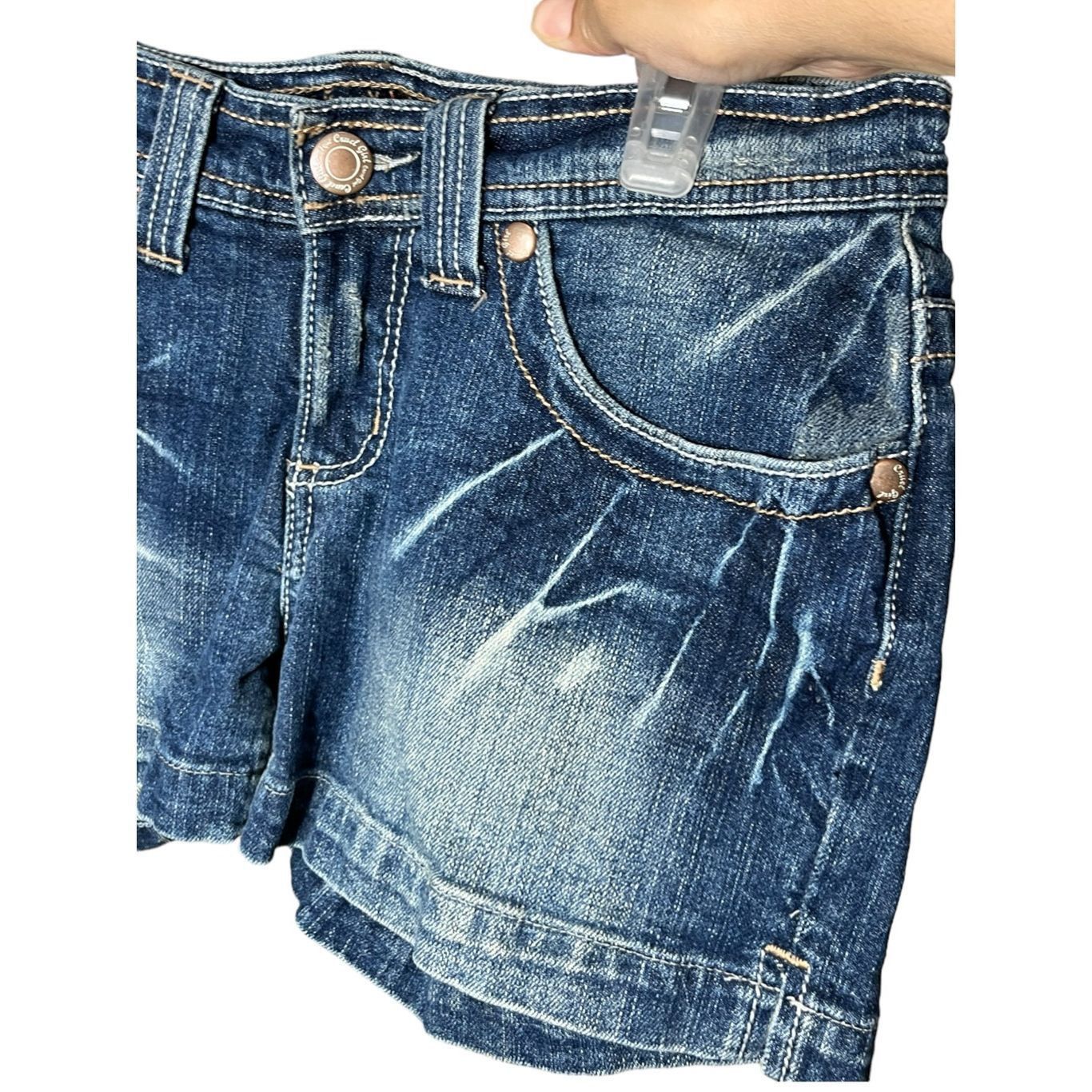 Other Cruel Girl Y2K Leslie Low Rise Denim Shorts Size 1 Size 29" - 3 Thumbnail