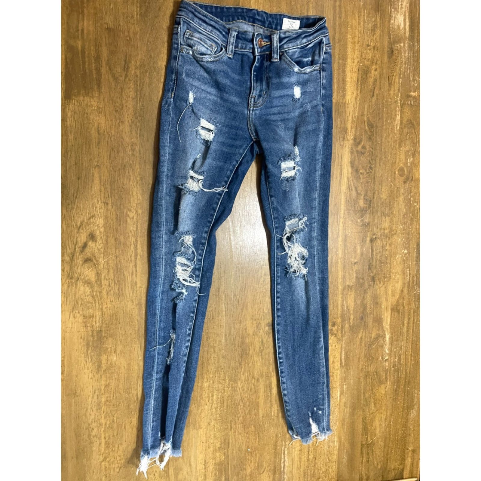Vintage Bridge by GLY Jeans, Women's Size 24, Blue, Denim, Skinny, Ripped, Distressed, Jeans, 24, Regular, Fall/Spring/Summer, Women Size 42" / US 20 - 2 Thumbnail