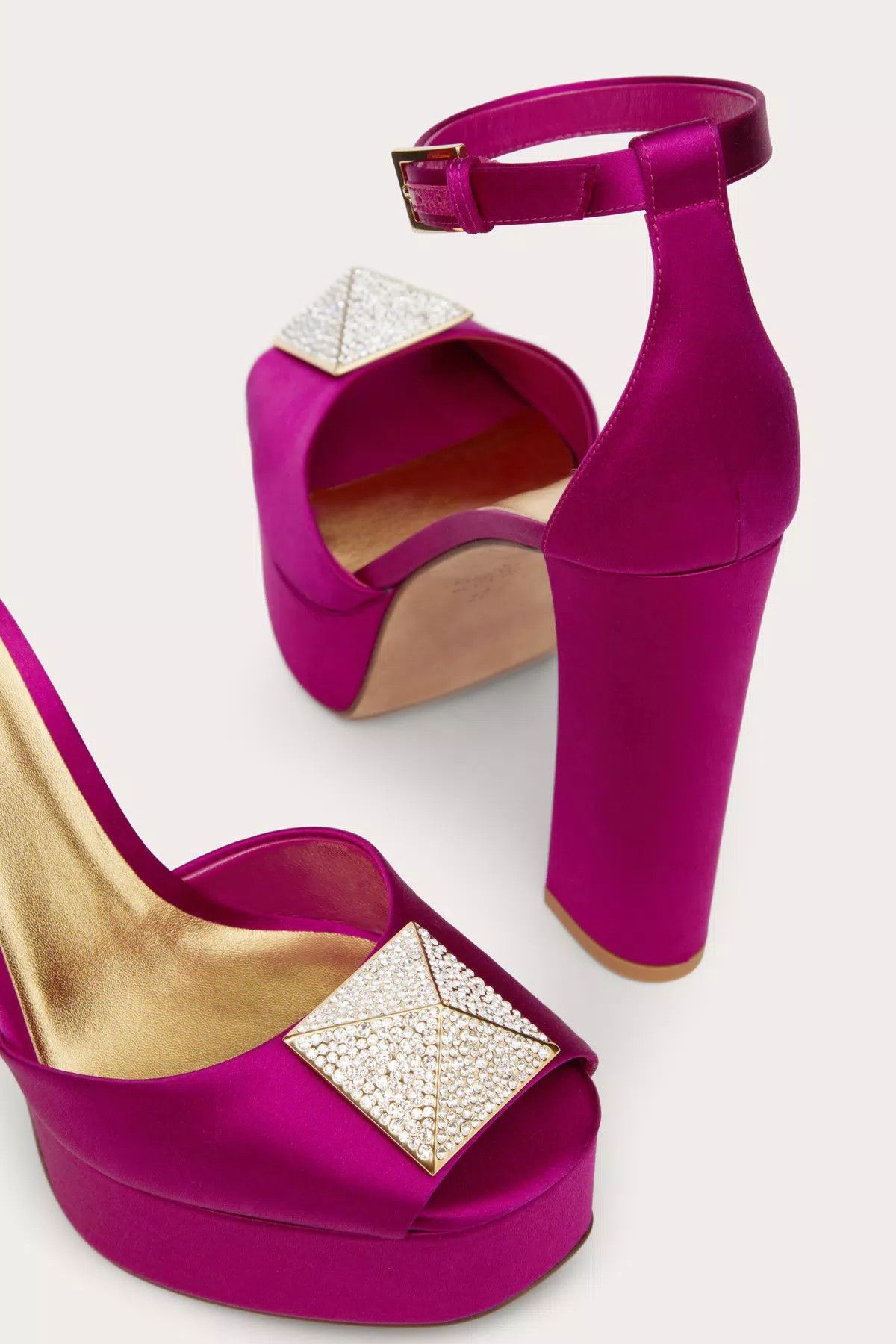 Valentino o1s1wg111125 One Stud Open-toe Satin Platform Pumps in Pink Size US 9.5 / IT 39.5 - 5 Thumbnail