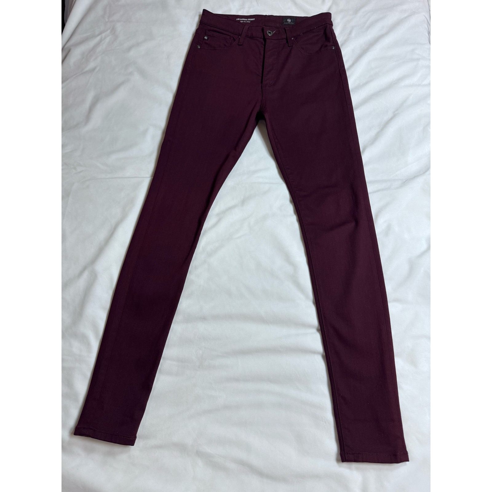AG Adriano Goldschmied Adriano Goldschmied AG Farrah High-Rise Skinny Jeans Maroon Size 26" / US 2 / IT 38 - 1 Thumbnail