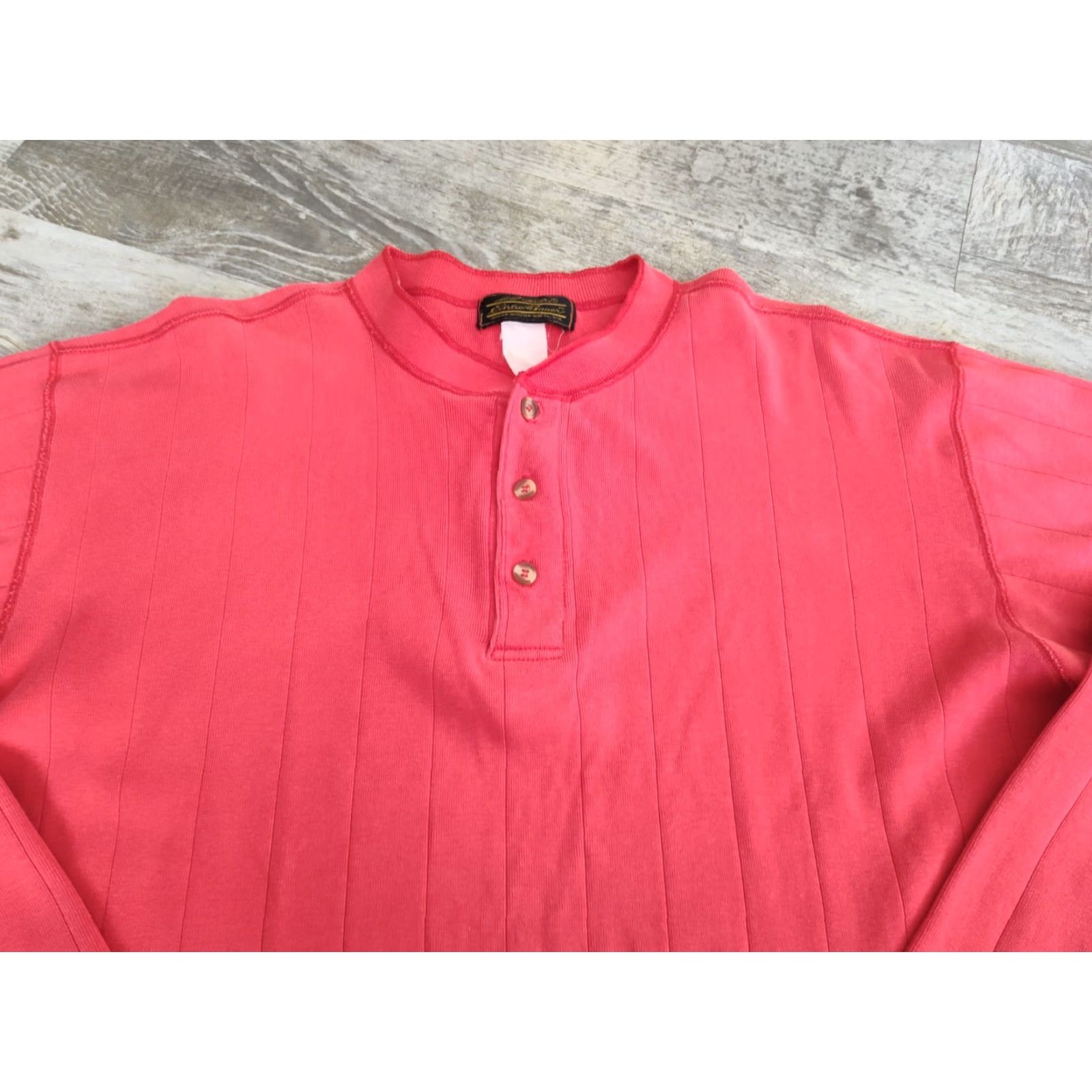 Eddie Bauer VINTAGE Eddie Bauer Men’s Henley Shirt Long Sleeve Casual Workwear 80s 90s US Made Large Red Size US L / EU 52-54 / 3 - 5 Thumbnail