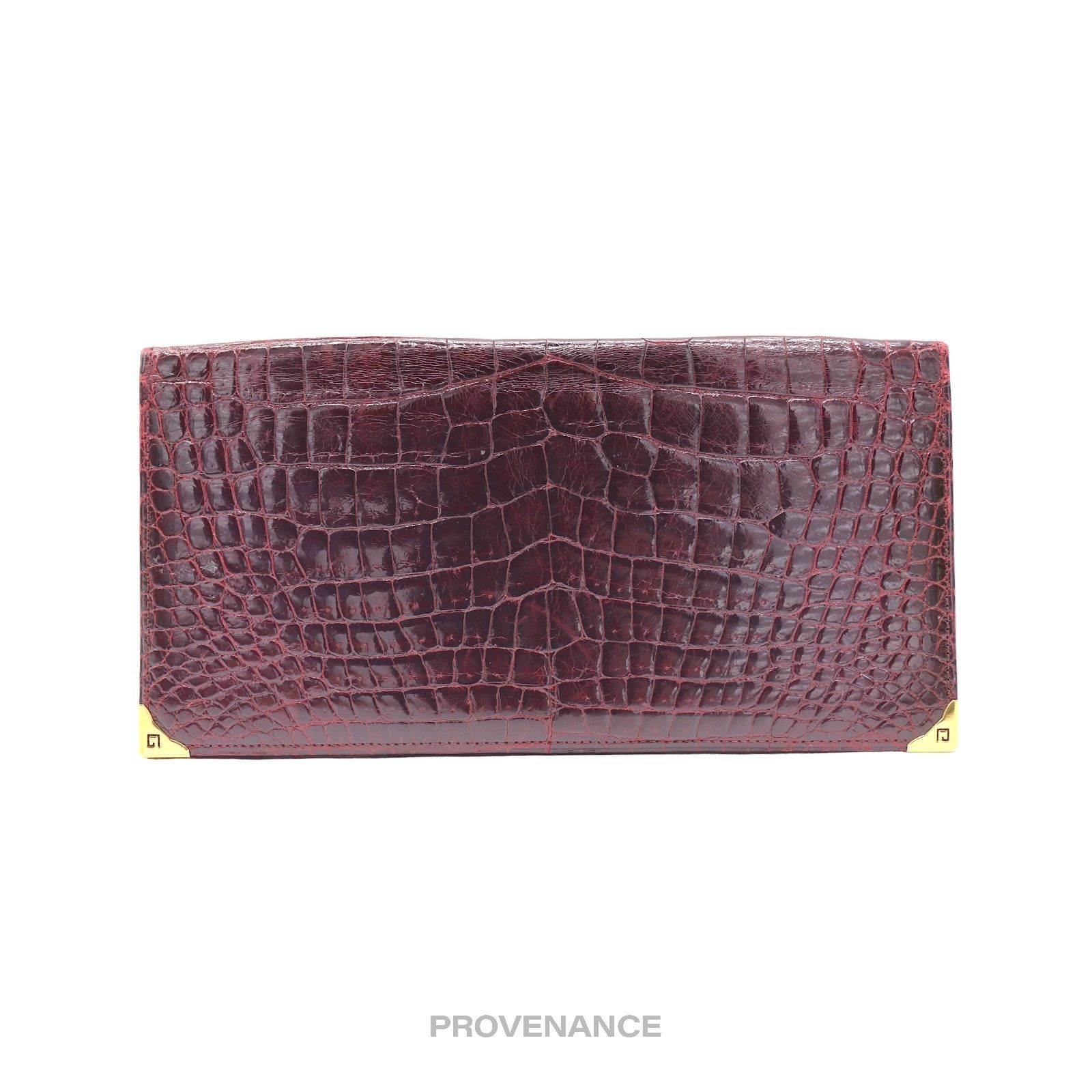 Givenchy 🔴 Givenchy Long Wallet - Burgundy Crocodile Leather Size ONE SIZE - 1 Thumbnail
