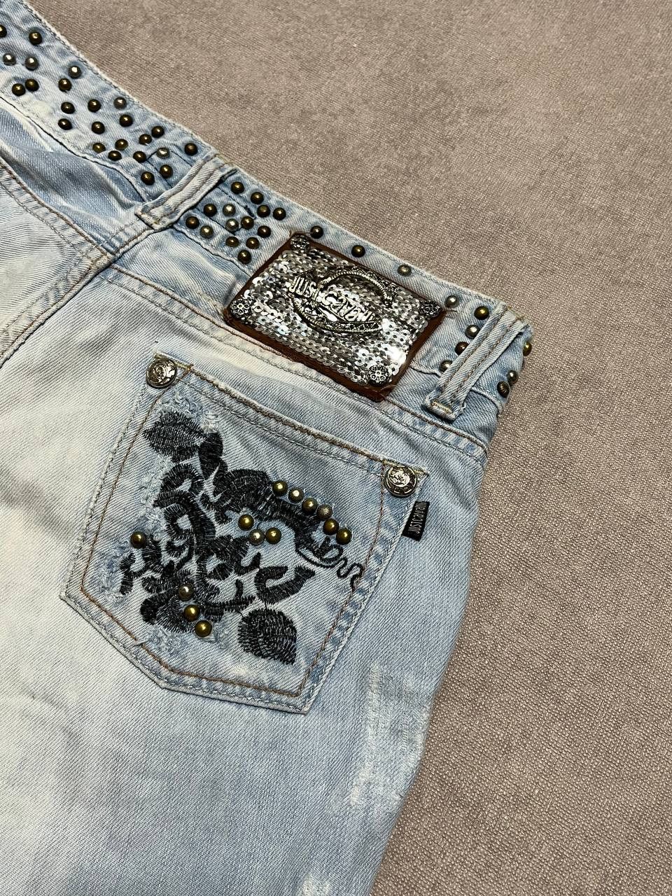 Just Cavalli Roberto Just Cavalli Women`s Short Denim Logo Print Size 26" / US 2 / IT 38 - 9 Thumbnail
