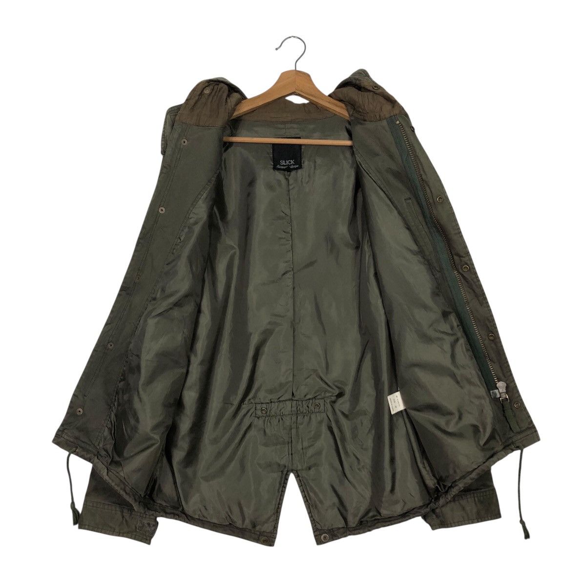 Hysteric Glamour 📌Rich Green Military Biker Jacket Zipper Hoodie Slick Punk Size US M / EU 48-50 / 2 - 15 Thumbnail