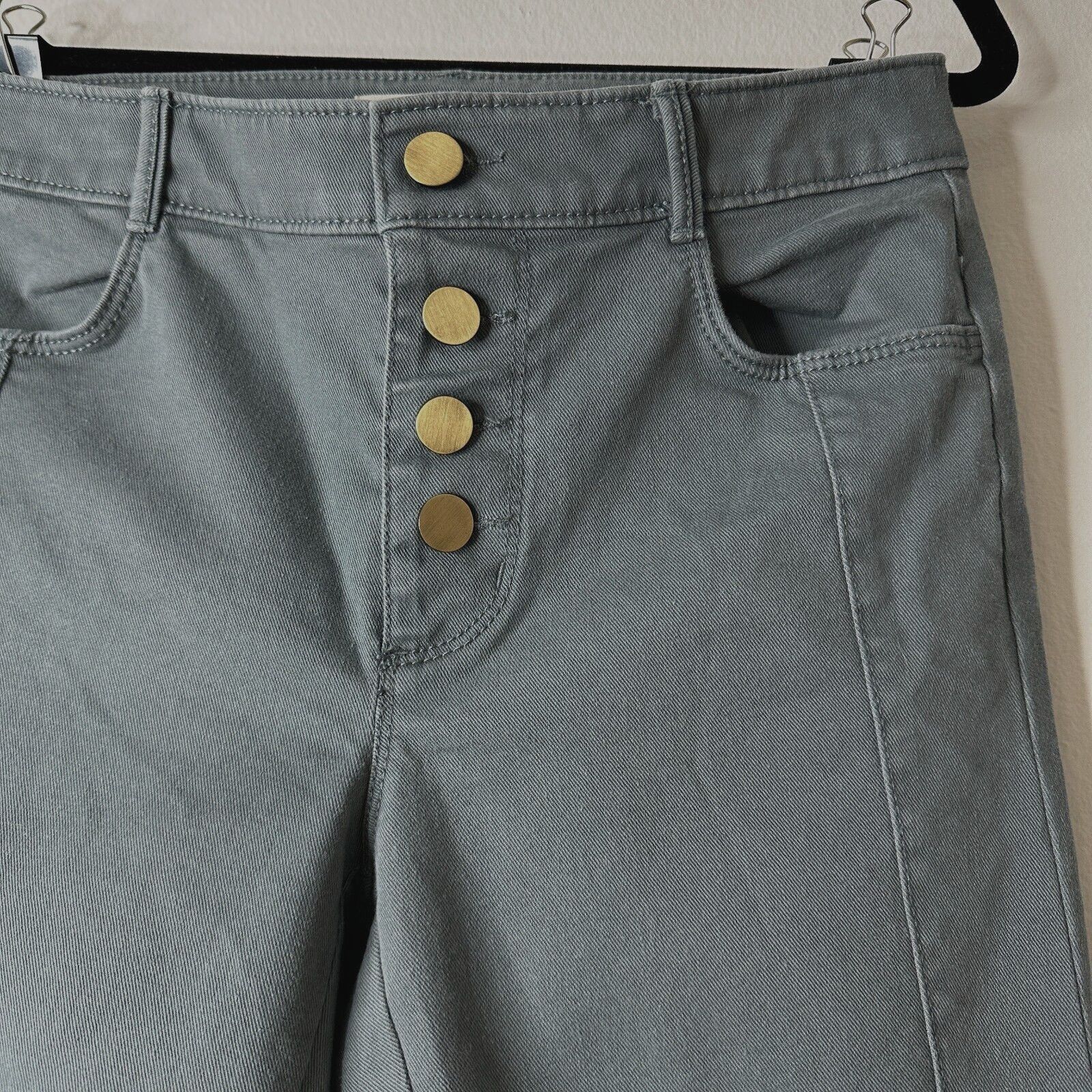 Loft Loft Slate Gray Button Fly Frayed Hem Jean Front Stitch 00 Size 24" / US 00 / IT 34 - 5 Thumbnail