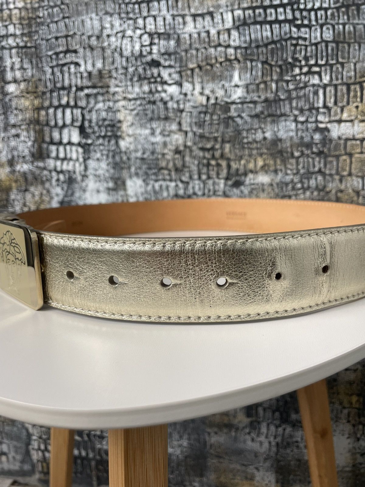 Versace Versace Medusa Buckle Leather Belt Size ONE SIZE - 8 Thumbnail