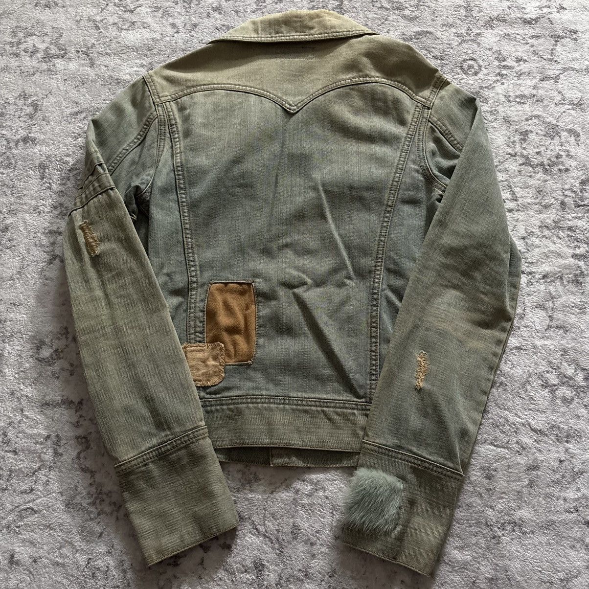 If Six Was Nine Led Rechwe Dallas Mink Fur Denim Jacket | Size L Size US L / EU 52-54 / 3 - 6 Thumbnail