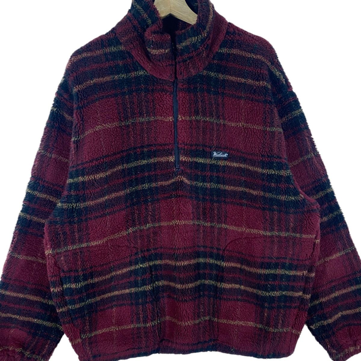 Vintage × Woolrich Woolen Mills Vintage Woolrich Tartan Plaid Half Zip Fleece Size US XL / EU 56 / 4 - 4 Thumbnail