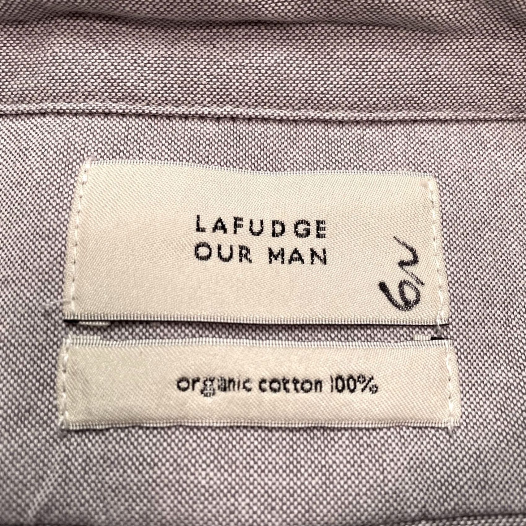 Vintage LAFUDGE OUR MAN Shirt Mens 2XL Gray Short Sleeve Button Up Organic Cotton Size US XXL / EU 58 / 5 - 2 Thumbnail