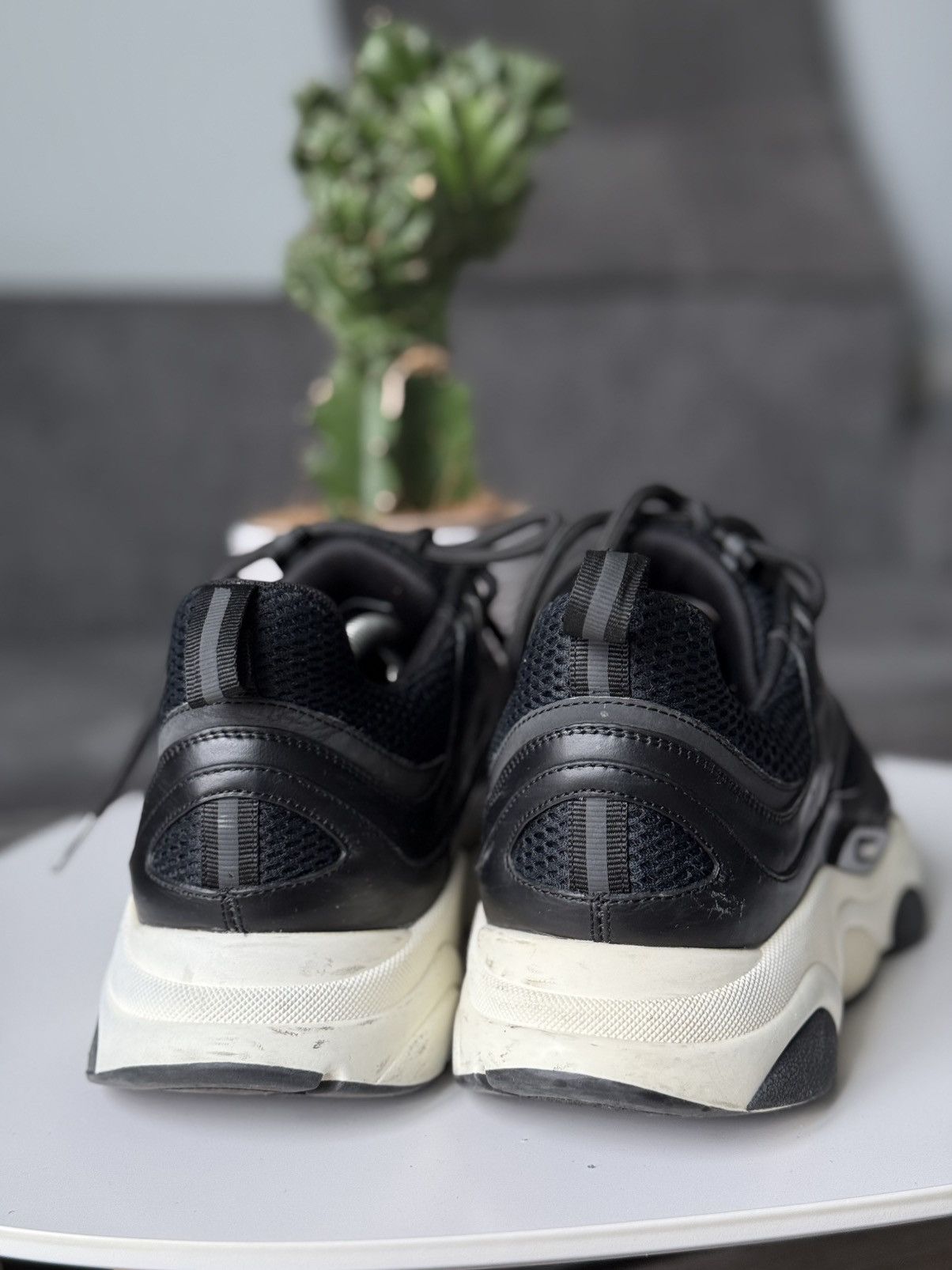 Dior DIOR B22 Reflective Sneakers Leather Black Size US 10.5 / EU 43-44 - 12 Thumbnail