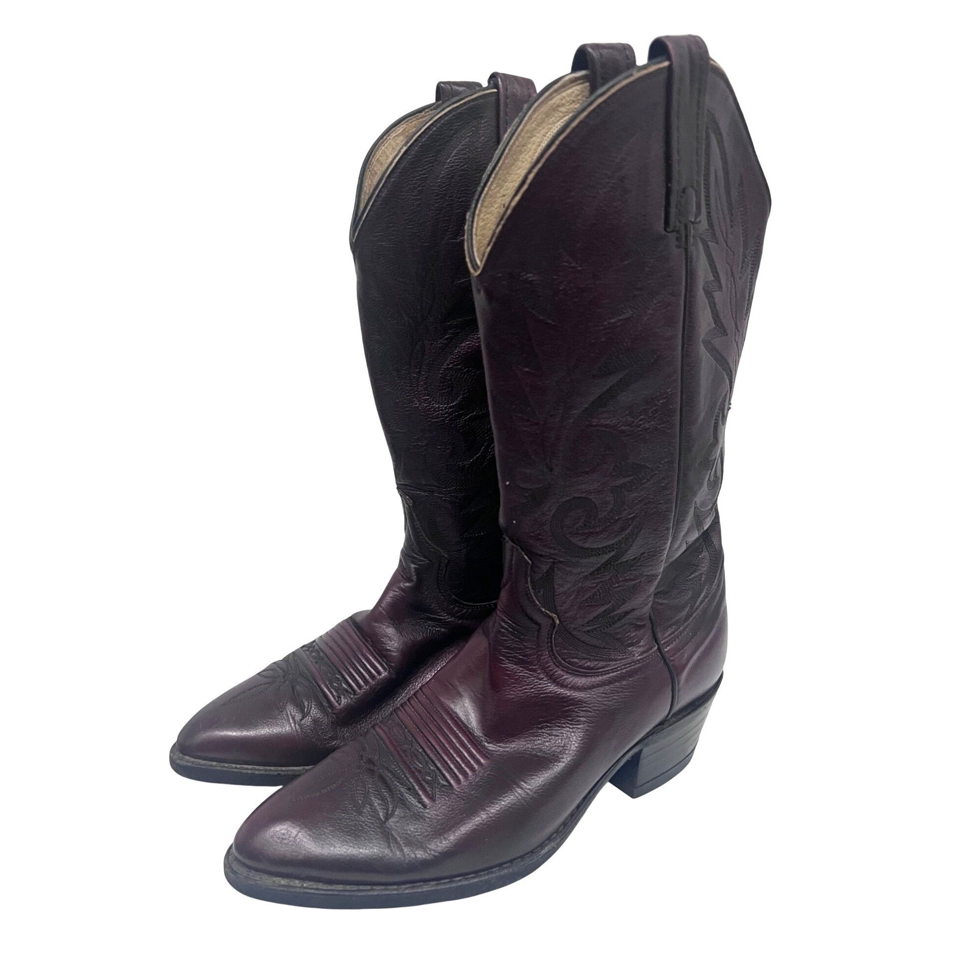 Dan Post Mens Burgundy Leather Western Cowboy Boots US 8D Pu