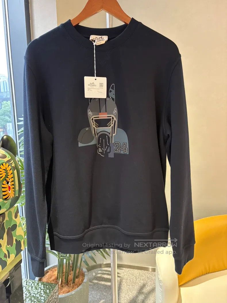 Hermes Hermes Navy blue animal and number print sweatshirt Size US L / EU 52-54 / 3 - 1 Thumbnail