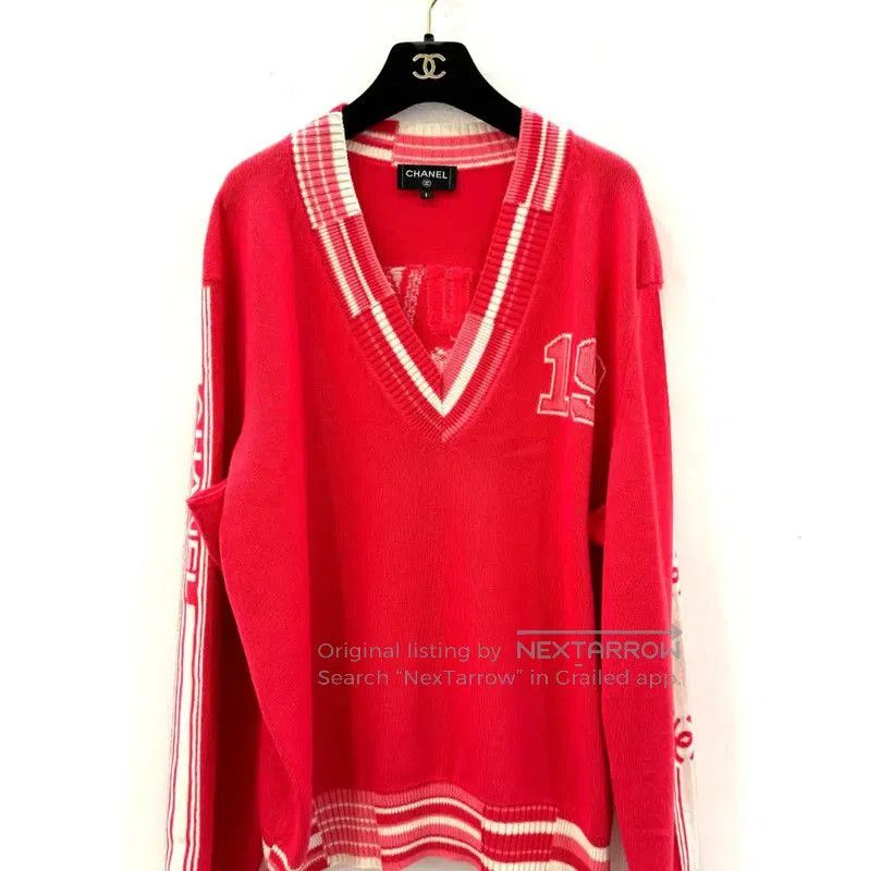 Chanel Chanel Red Wool Women's Pullover Sweater . Size S / US 4 / IT 40 - 1 Thumbnail