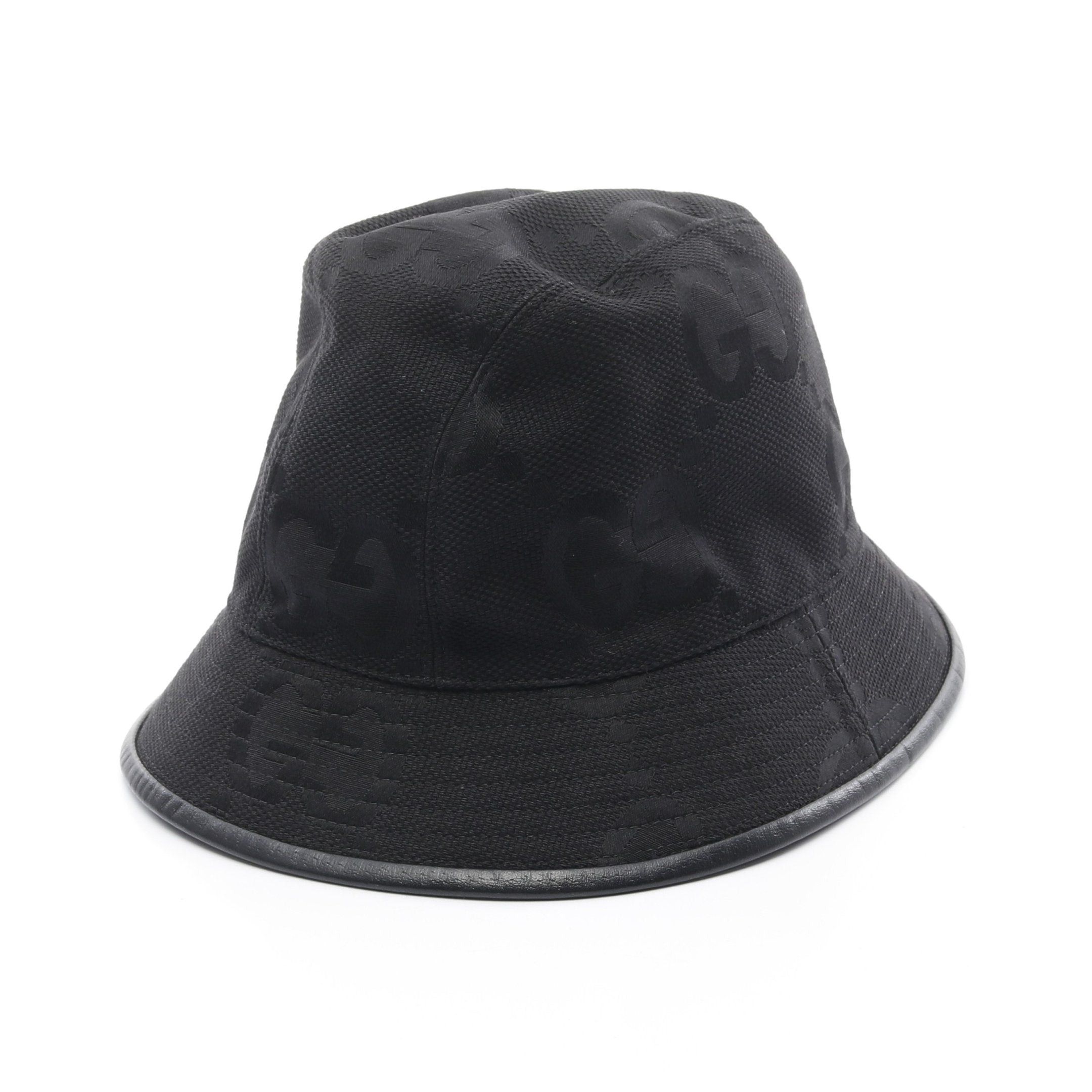 Gucci Gucci Jumbo Gg Bucket Hat Cotton Black Size ONE SIZE - 1 Thumbnail