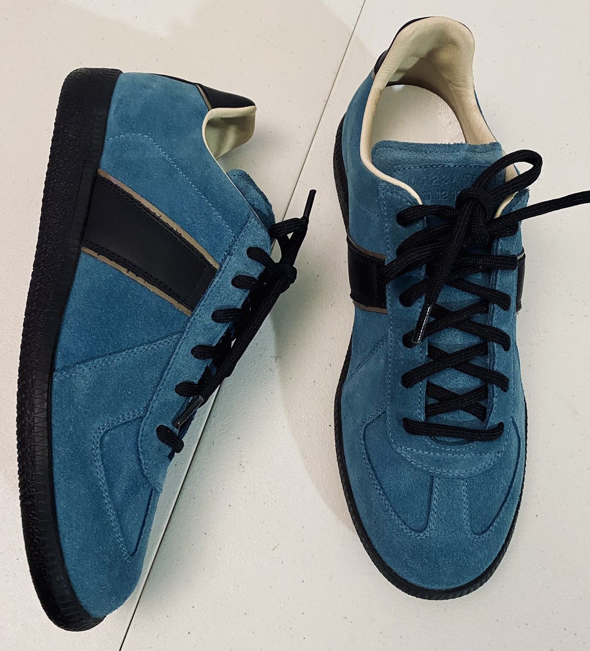 Maison Margiela Maison Margiela 22 🇮🇹 Teal Brush Suede Single Stitch GATs New Size US 7 / EU 40 - 9 Thumbnail