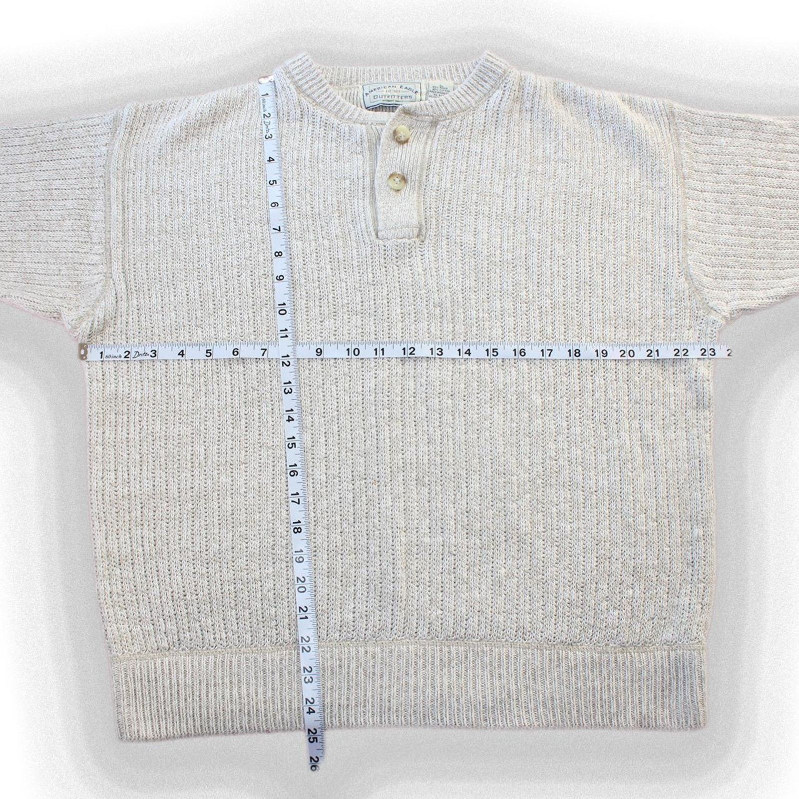 American Eagle Outfitters Vintage 90's American Eagle White Knit Sweater Size US L / EU 52-54 / 3 - 2 Thumbnail