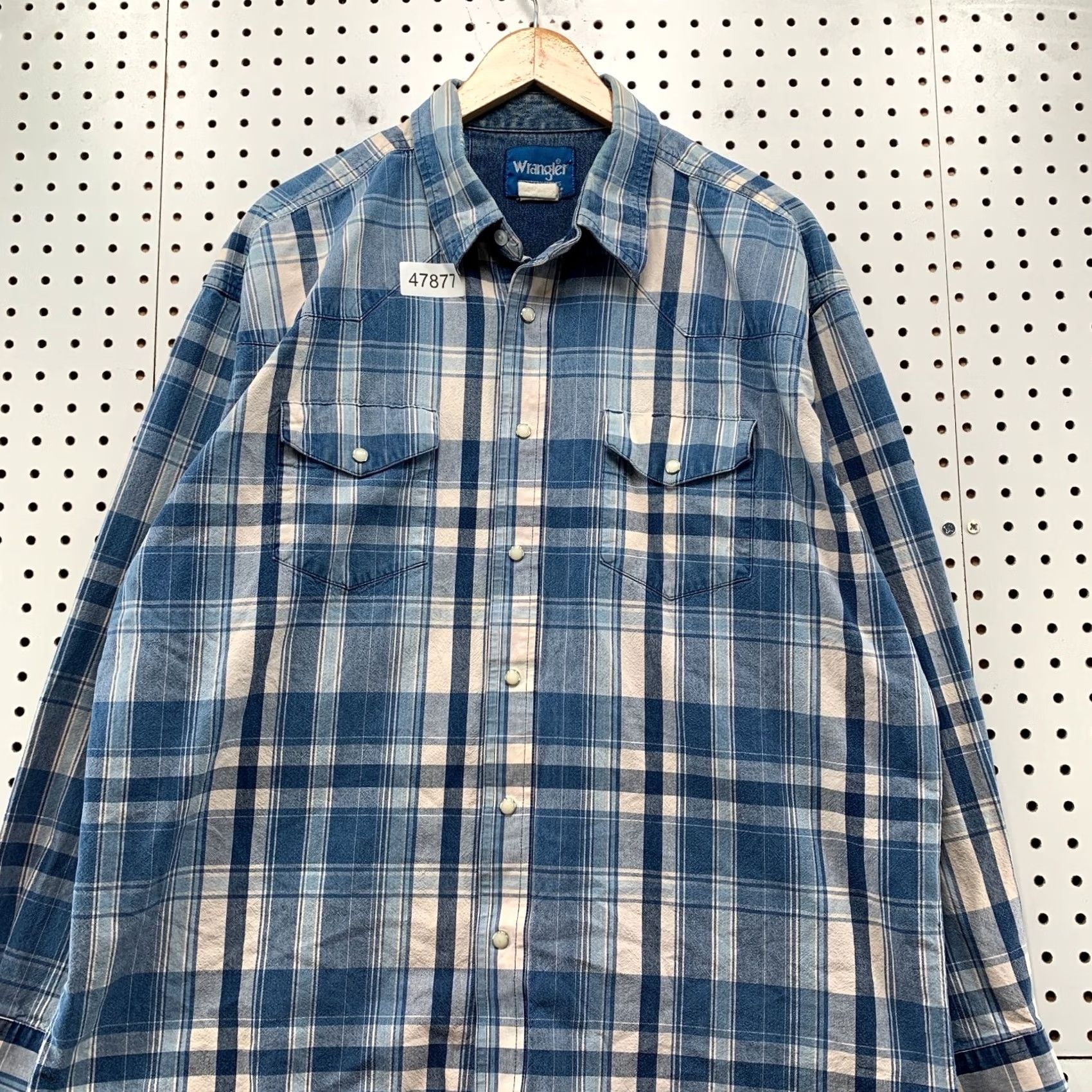 Wrangler VINTAGE Wrangler Western Snap Shirt Mens XL Blue Plaid Denim Chambray Wrangler Western Snap Shirt XL Blue Plaid Denim Chambray Mens Size US XL / EU 56 / 4 - 4 Thumbnail