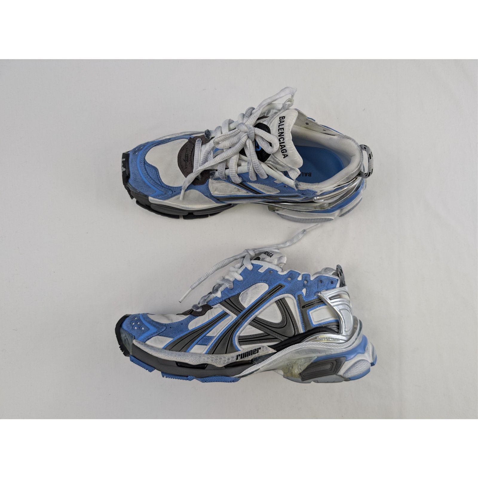 Balenciaga o1rshd1 Q:2 / Nylon Suede Mesh Runner Sneakers in Multicolor Size US 9 / EU 42 - 1 Thumbnail