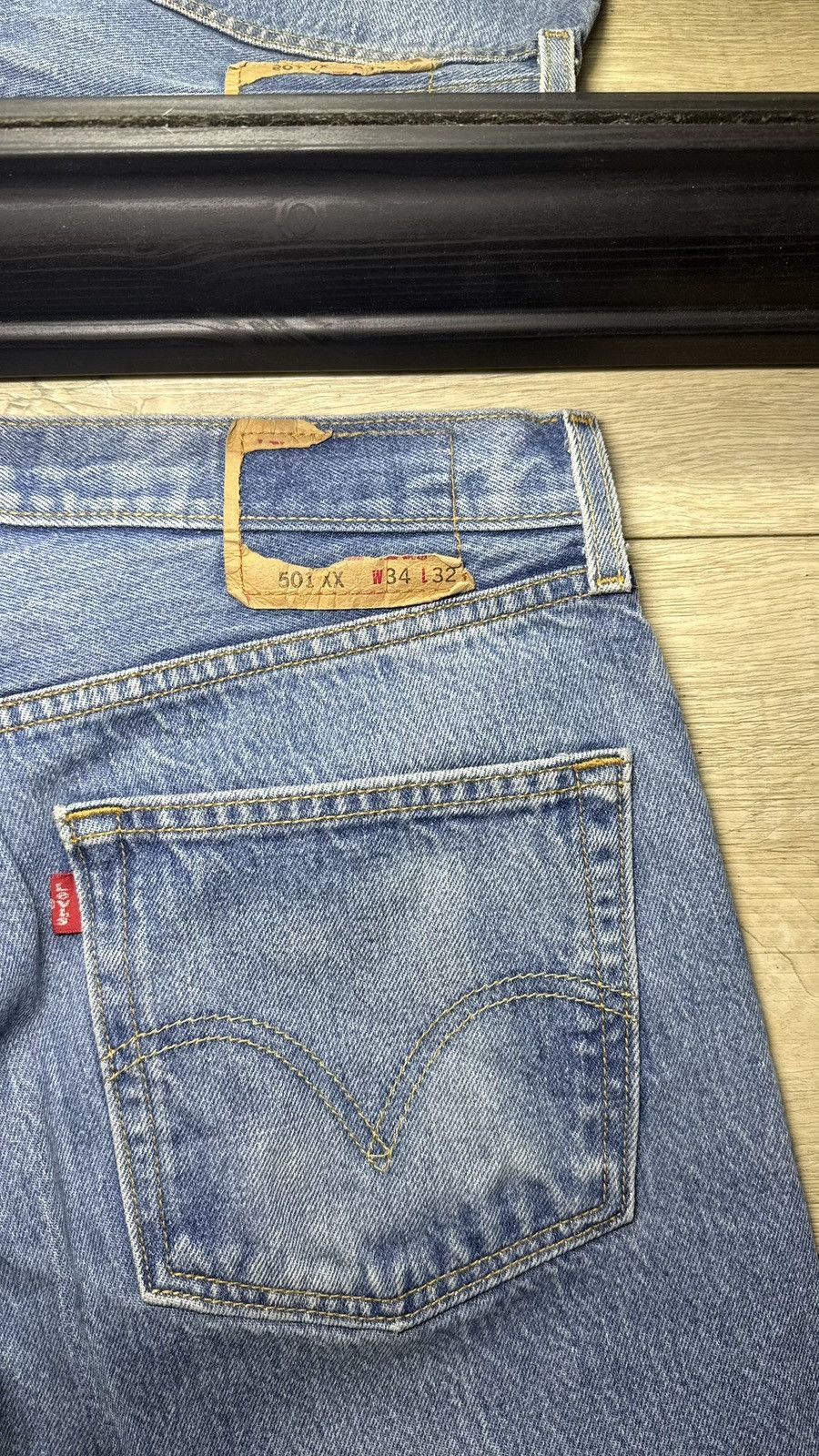 Levi's Vintage 1990s Levi’s 501 XX 34 x 32 Baggy Blue Wash Denim Size US 34 / EU 50 - 3 Thumbnail