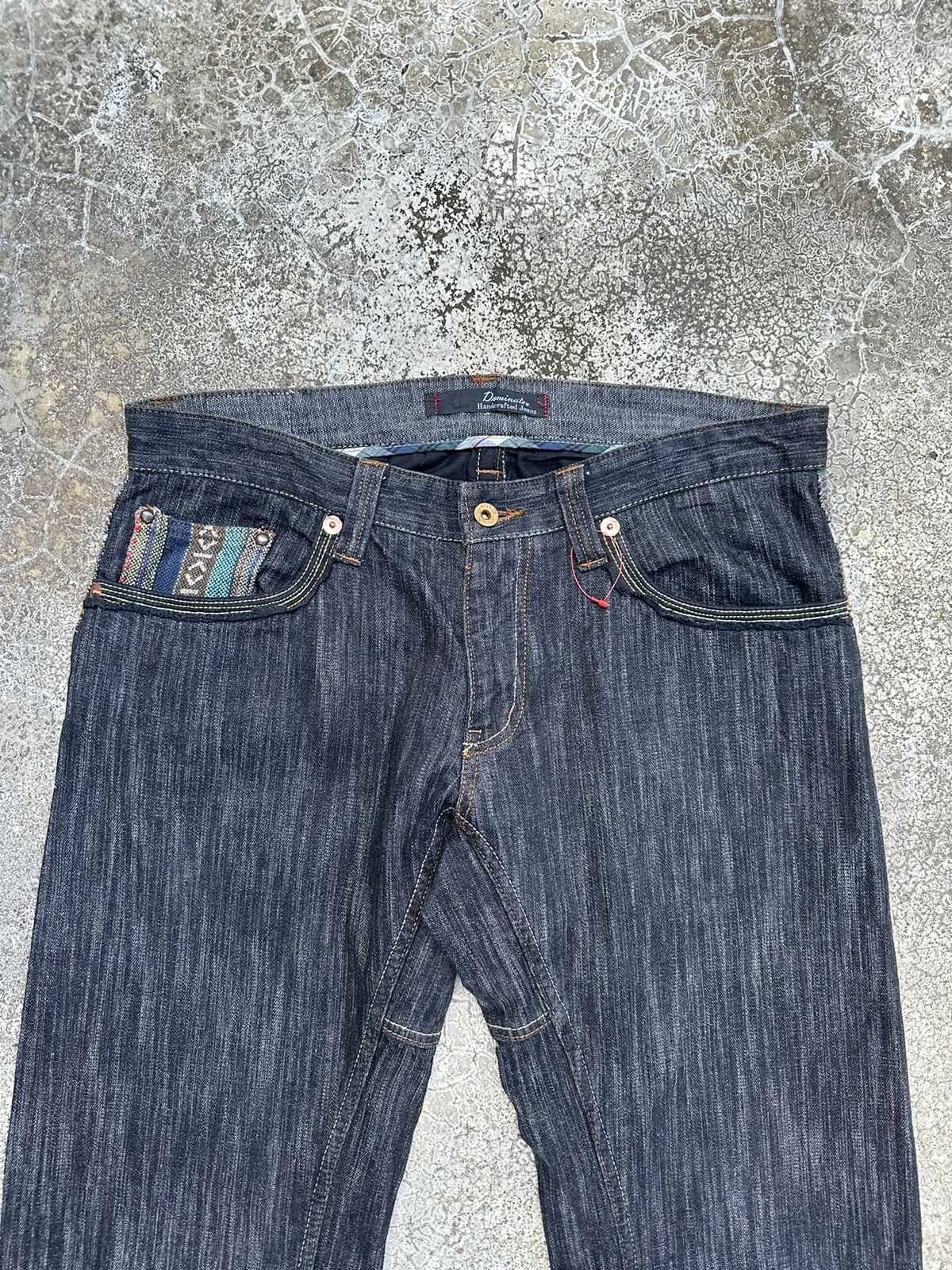 Beauty Beast Dominate Handcrafted Navajo Twist Leg Denim F62 Size US 34 / EU 50 - 3 Thumbnail