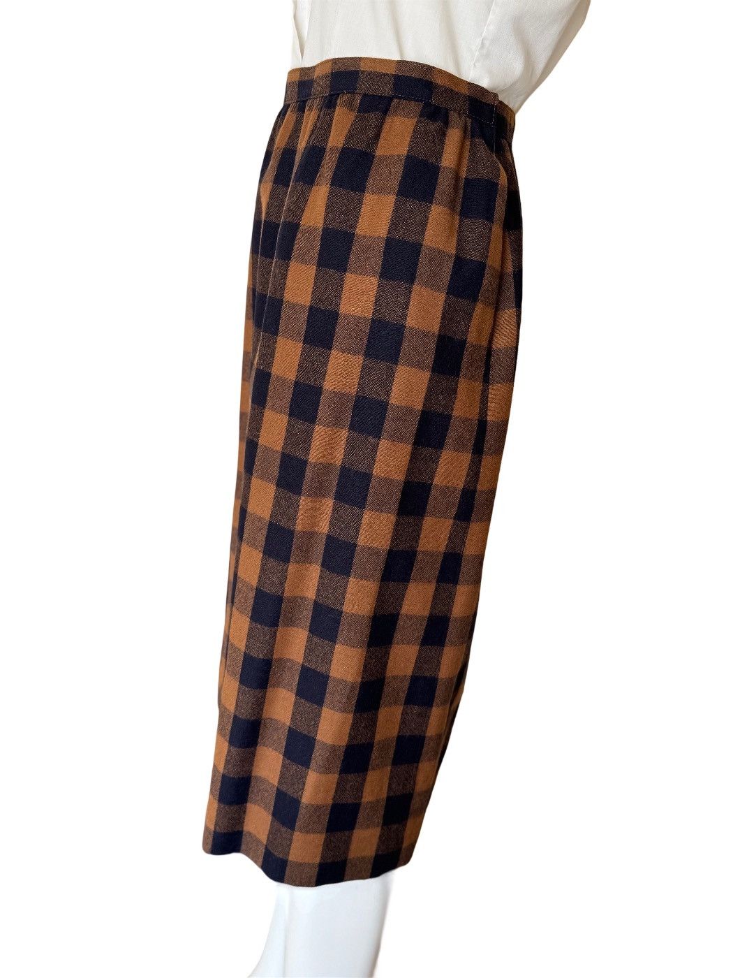 Vintage Dalton women’s 14 tan plaid pencil skirt Union Made vintage Size 30" / US 8 / IT 44 - 2 Thumbnail